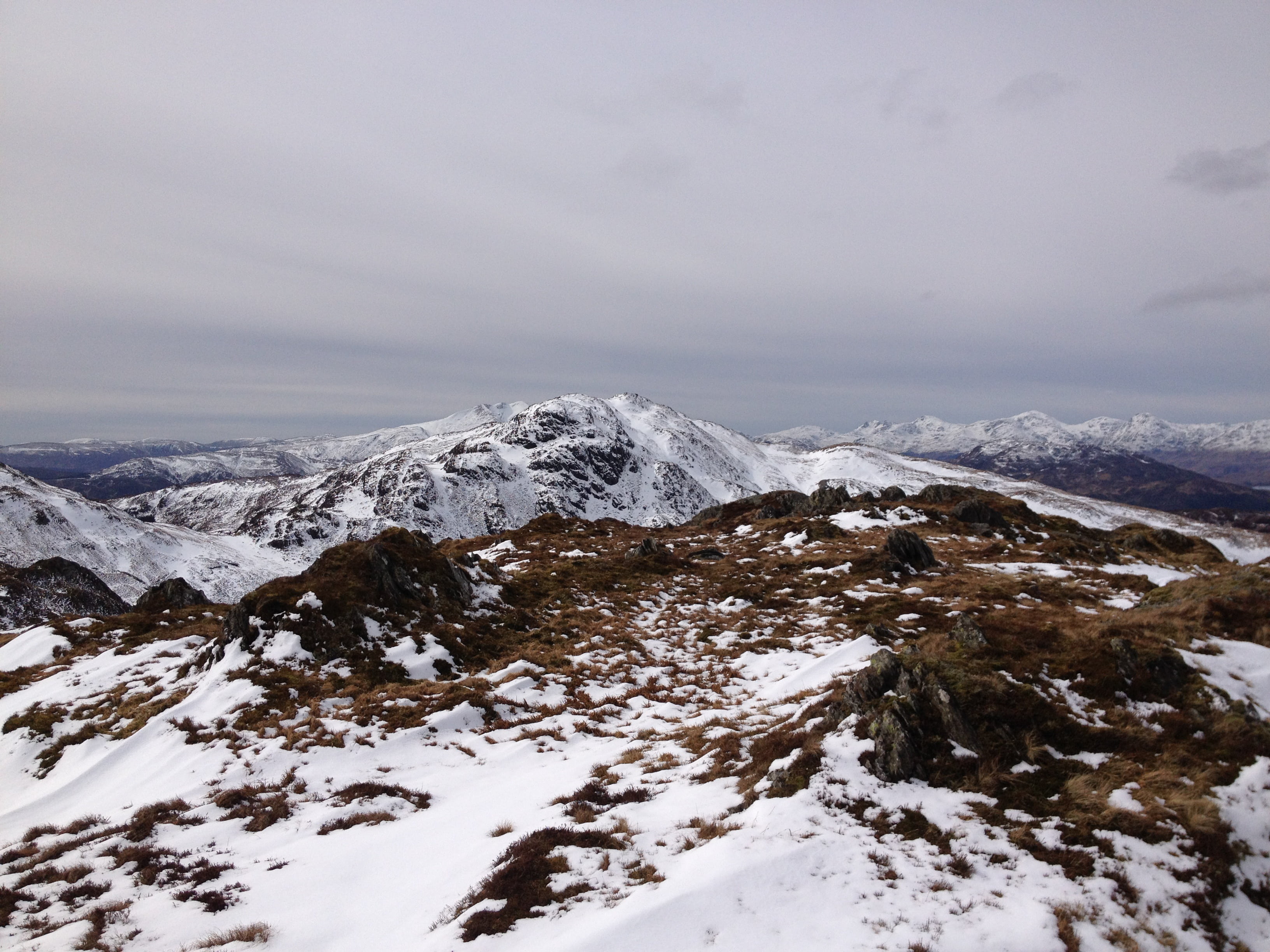idyllic, snow, landscape, cloud - sky, snowcapped mountain, mountain peak, environment, cold temperature, mountain, 2K, winter, sky, snowing, scottish munro, HD Wallpaper