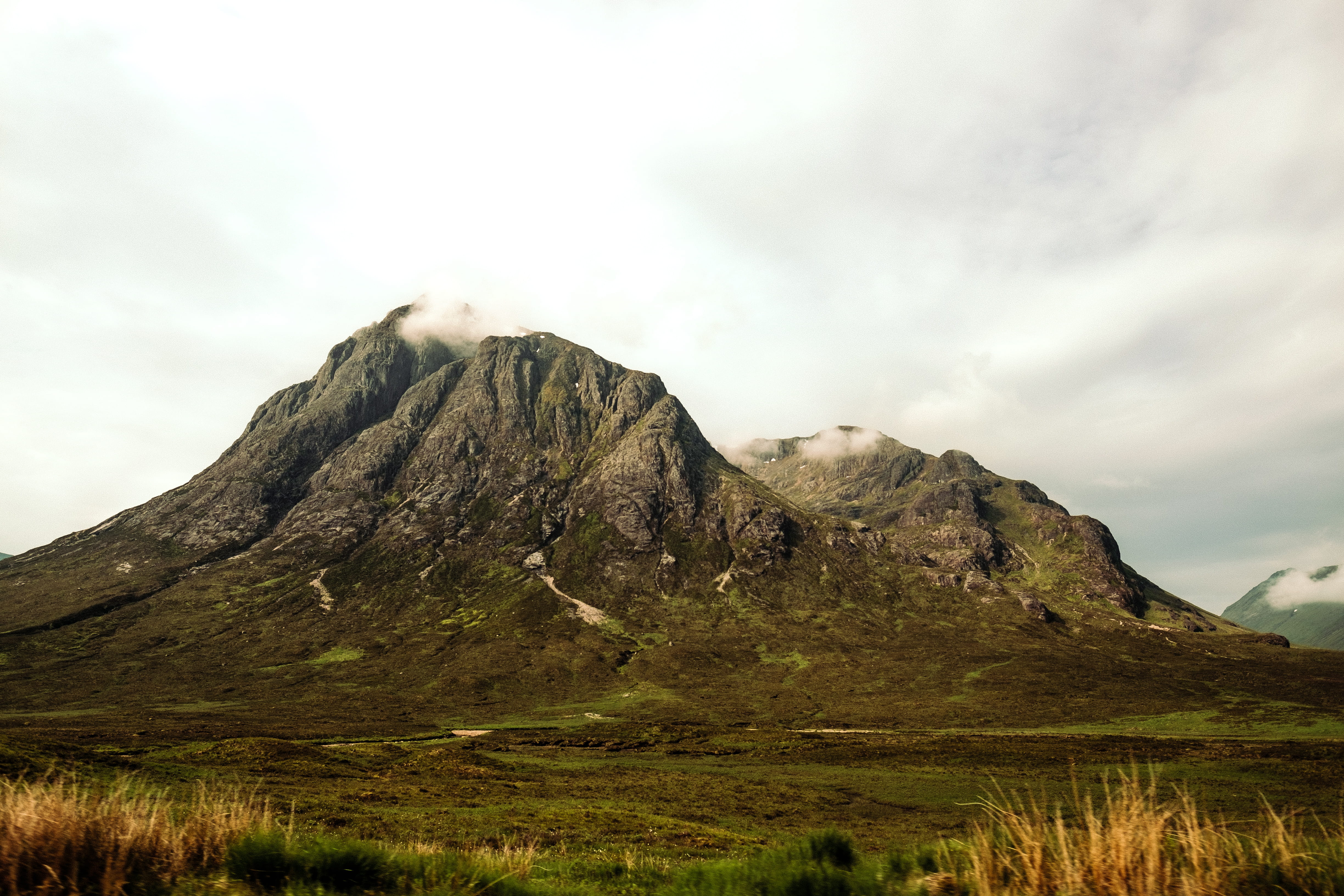 united kingdom, mountain peak, gray, landscape, mountain range, land, coverage, formation, path, daytime, green, cold, environment, rock, tranquility, brutal, HD Wallpaper