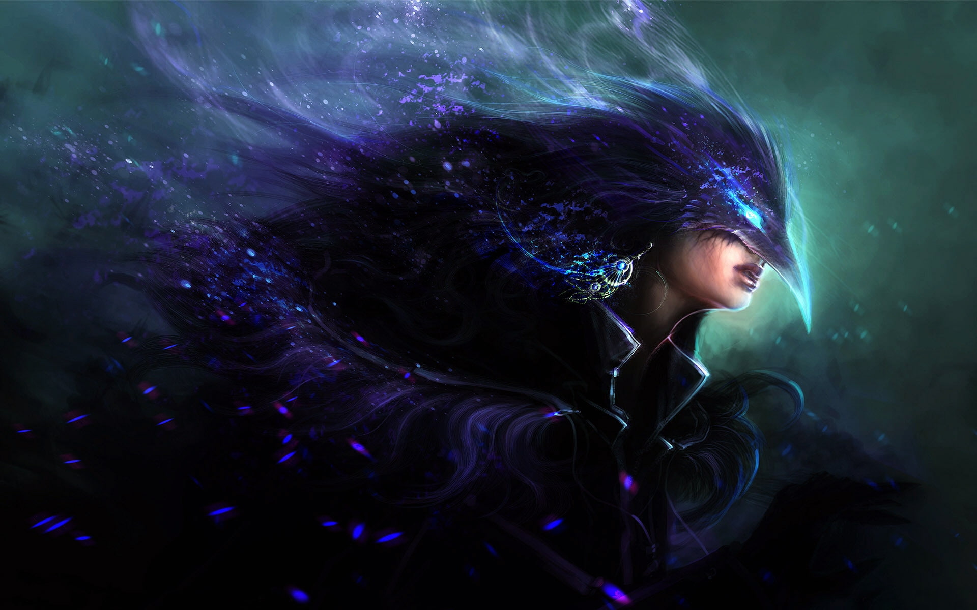 1080P, black, peacock, game, charcter, fairy, purple, HD Wallpaper