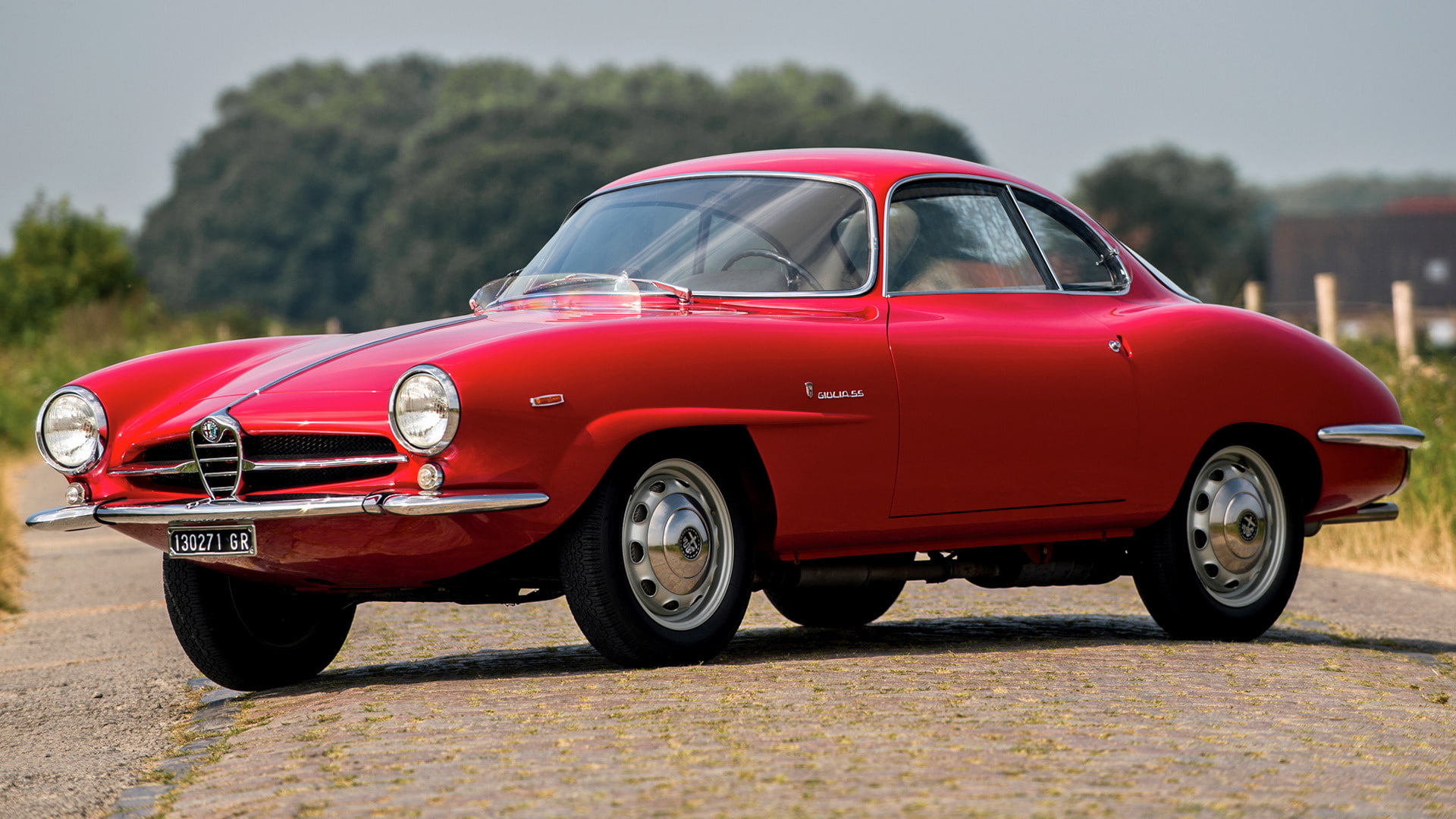Alfa Romeo Giulia 1600 Sprint Speciale, Alfa Romeo, Car, 1080P, Sport Car, Old Car, Red Car, Coupé, HD Wallpaper