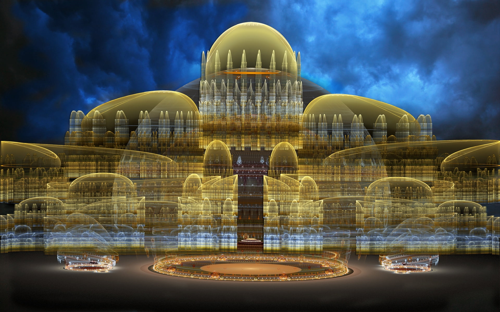 reflection, nature, light - Natural Phenomenon, reflecting pool, dome, cultures, forms, city, outdoors, illuminated, 1080P, symbol, sky, building, HD Wallpaper