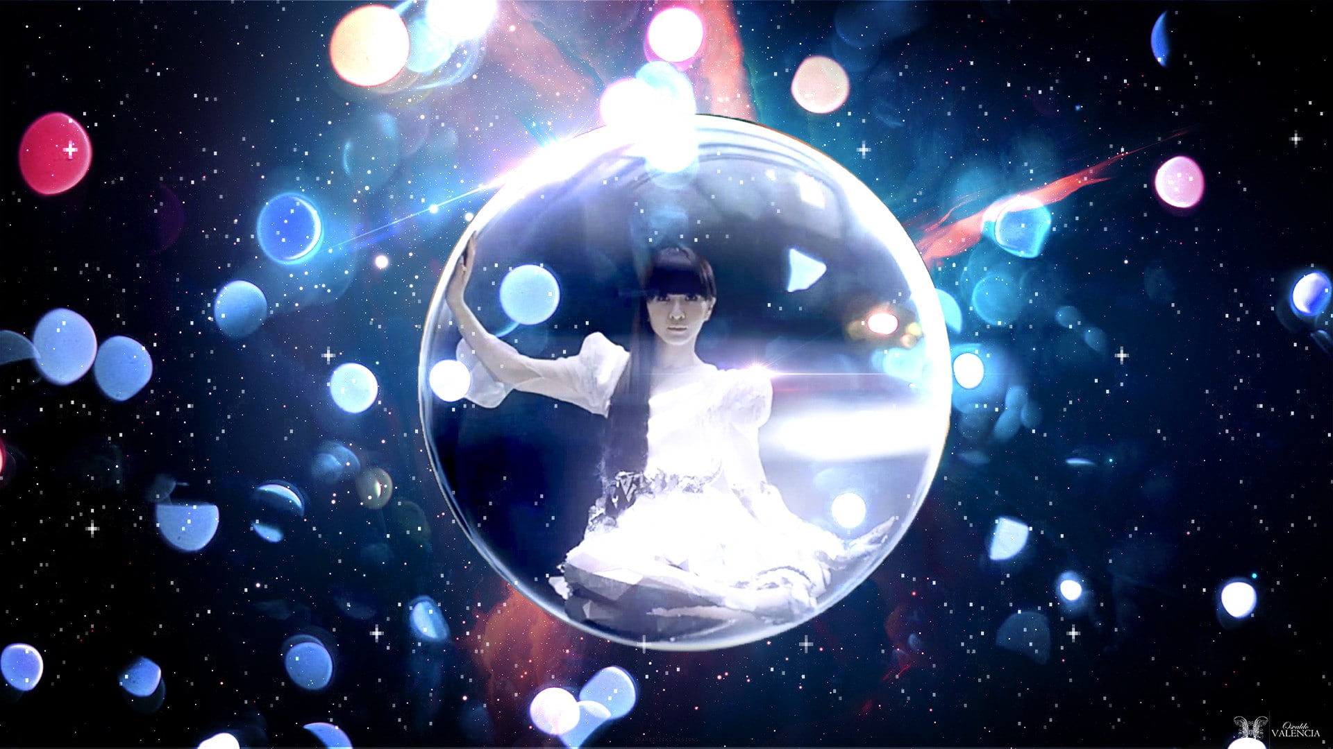 J-pop, illuminated, indoors, nightlife, glowing, shape, circle, digital composite, sphere, 1080P, close-up, light - natural phenomenon, arts culture and entertainment, HD Wallpaper