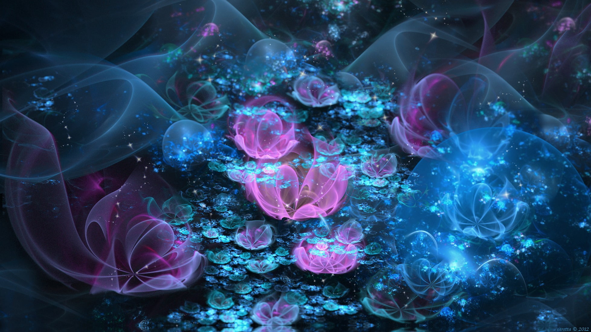 water, nature, marine, large group of animals, sea, no people, indoors, 1080P, flower, bouquet, pink, multi colored, high angle view, group of animals, HD Wallpaper