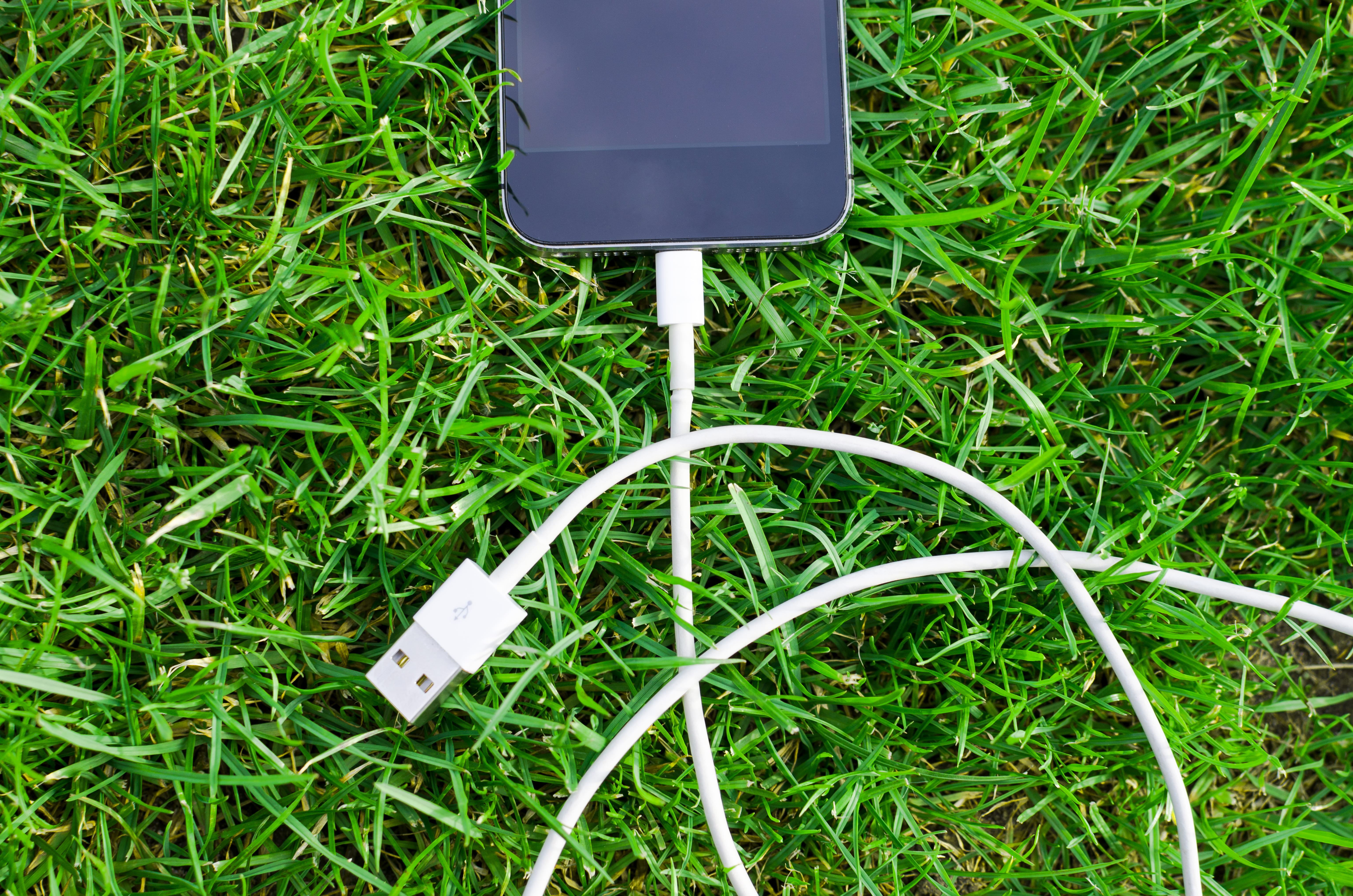 object, portable, white, plastic, growth, wire, close-up, screen, field, nature, modern, cellphone, no people, grass, wireless technology, connection, arts culture and entertainment, HD Wallpaper