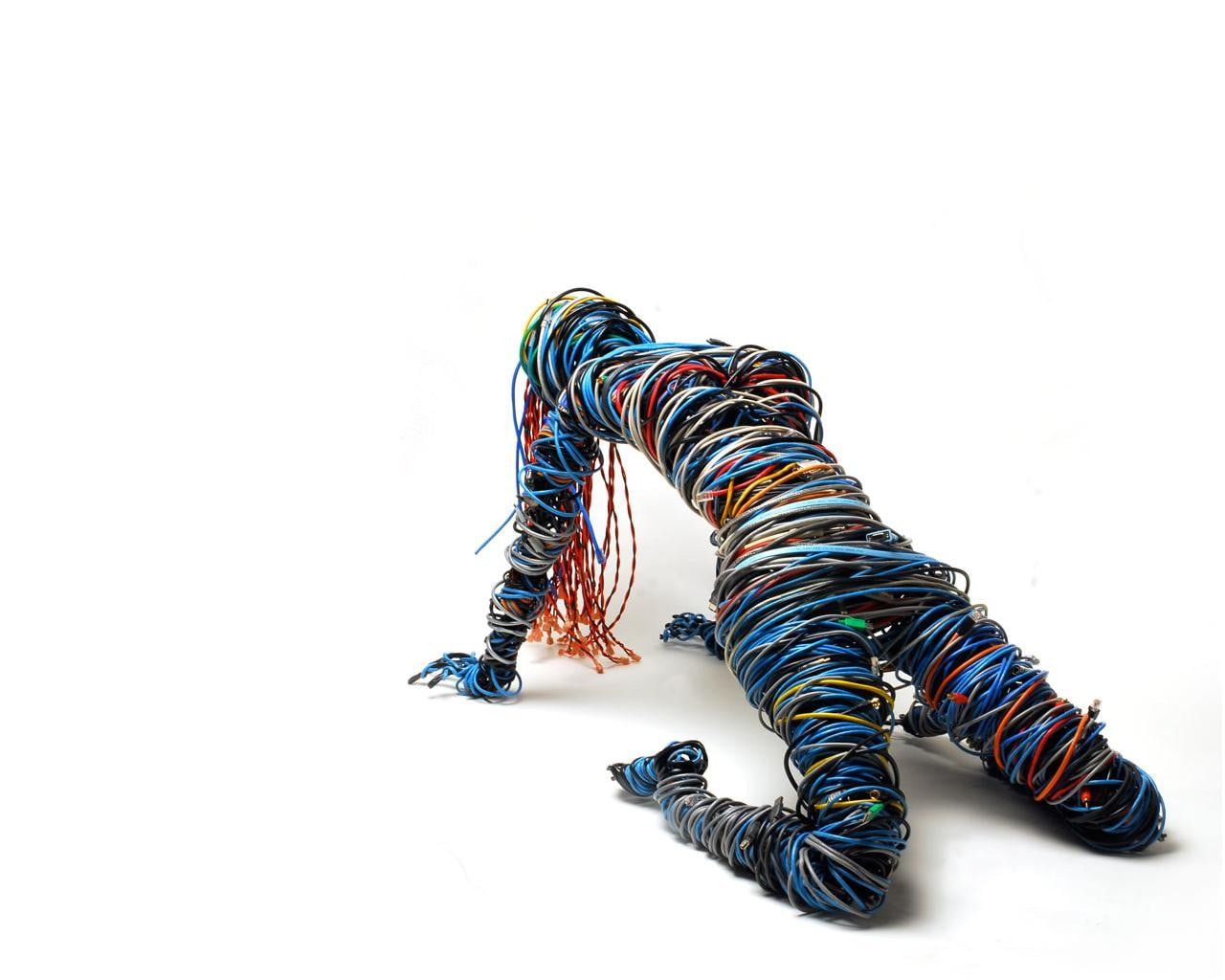 shape, art, people, striped, clothing, metal, high angle view, 720P, still life, cut out, close-up, indoors, fashion, assorted, colored, studio shot, wires, HD Wallpaper