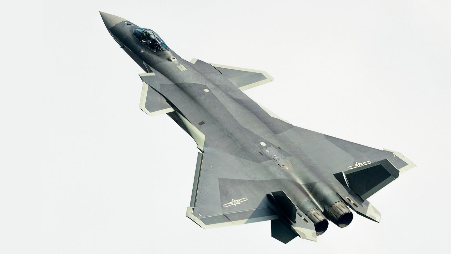 mode of transportation, plane, studio shot, weapon, 1080P, airplane, black, military, folding, j20, transportation, copy space, nature, flying, single object, HD Wallpaper
