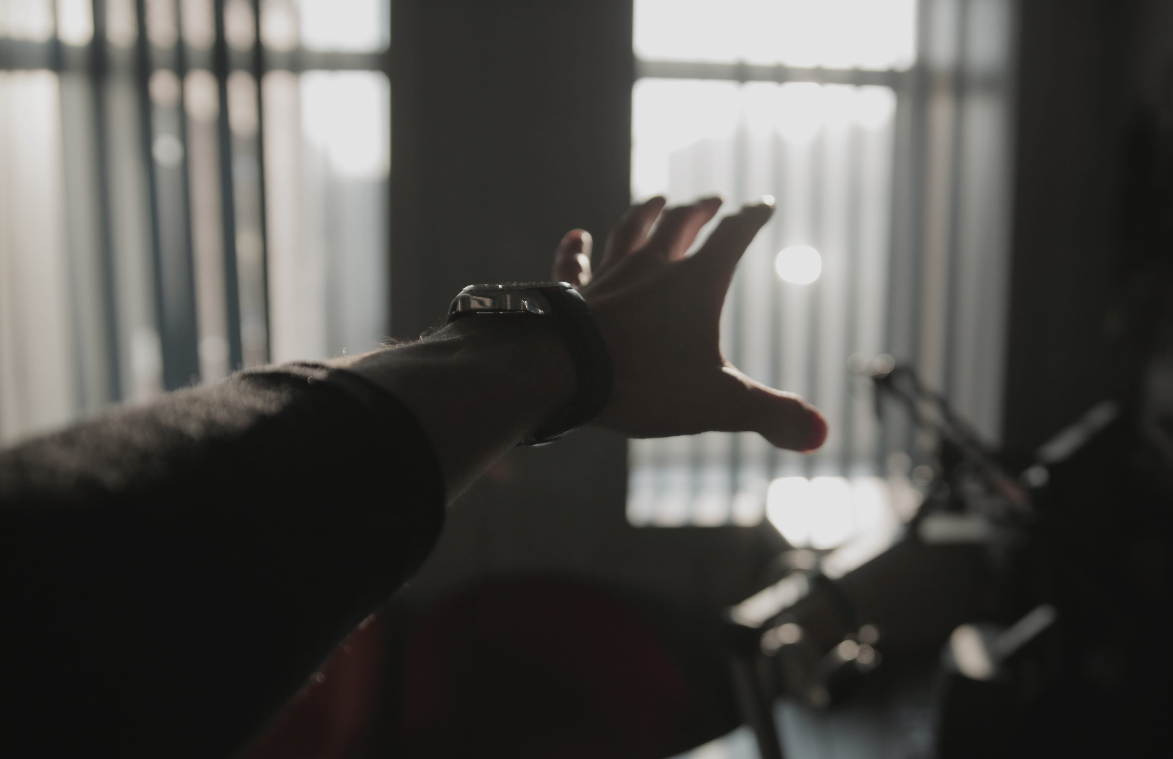 selective focus, hand, day, light, window shade, wearing, human, man, personal perspective, leisure activity, lifestyles, human hand, adult, black, silver, HD Wallpaper