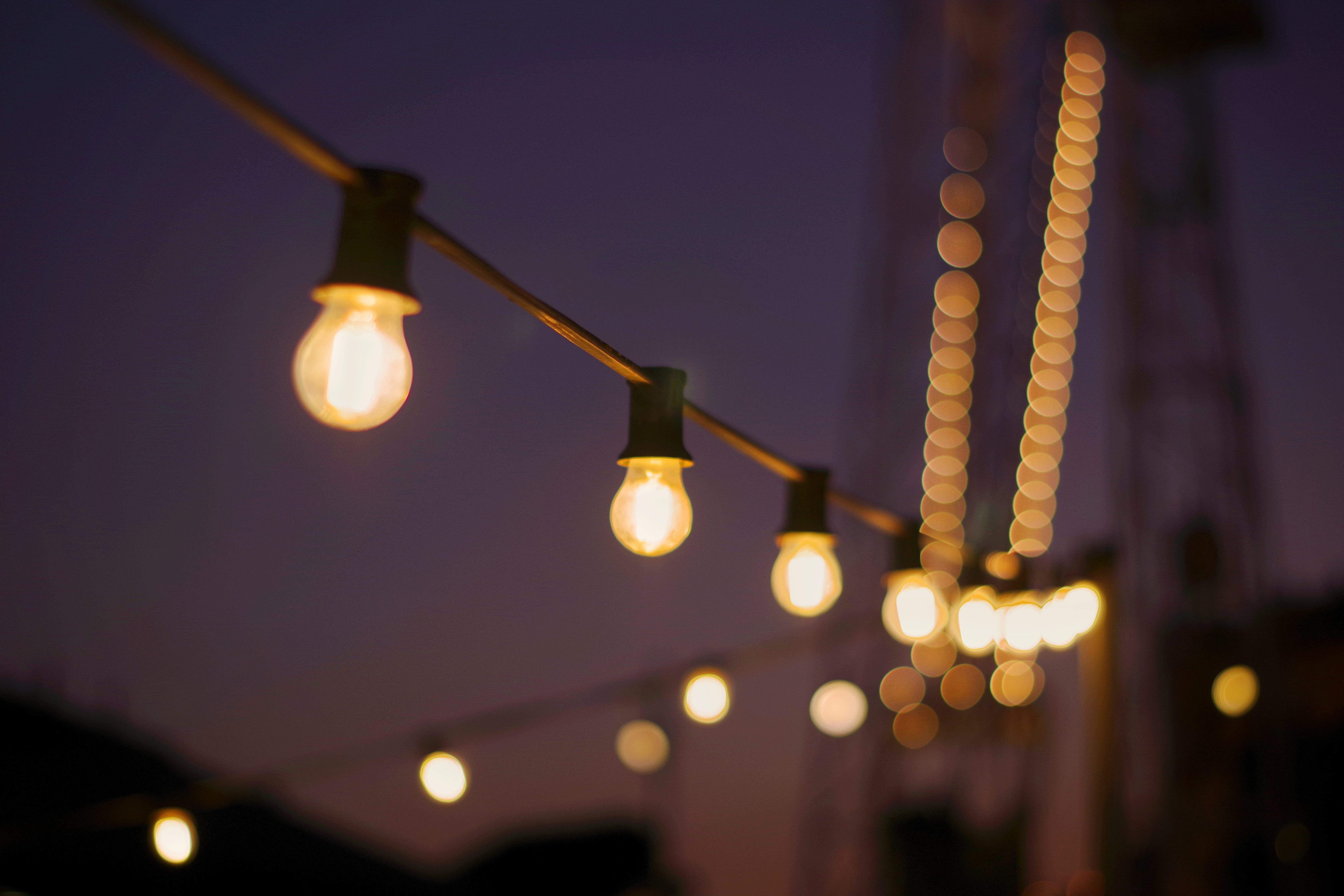 street, low angle view, built structure, light - natural phenomenon, lightbulb, honey, hanging, light, no people, electric lamp, lighting equipment, stage, HD Wallpaper