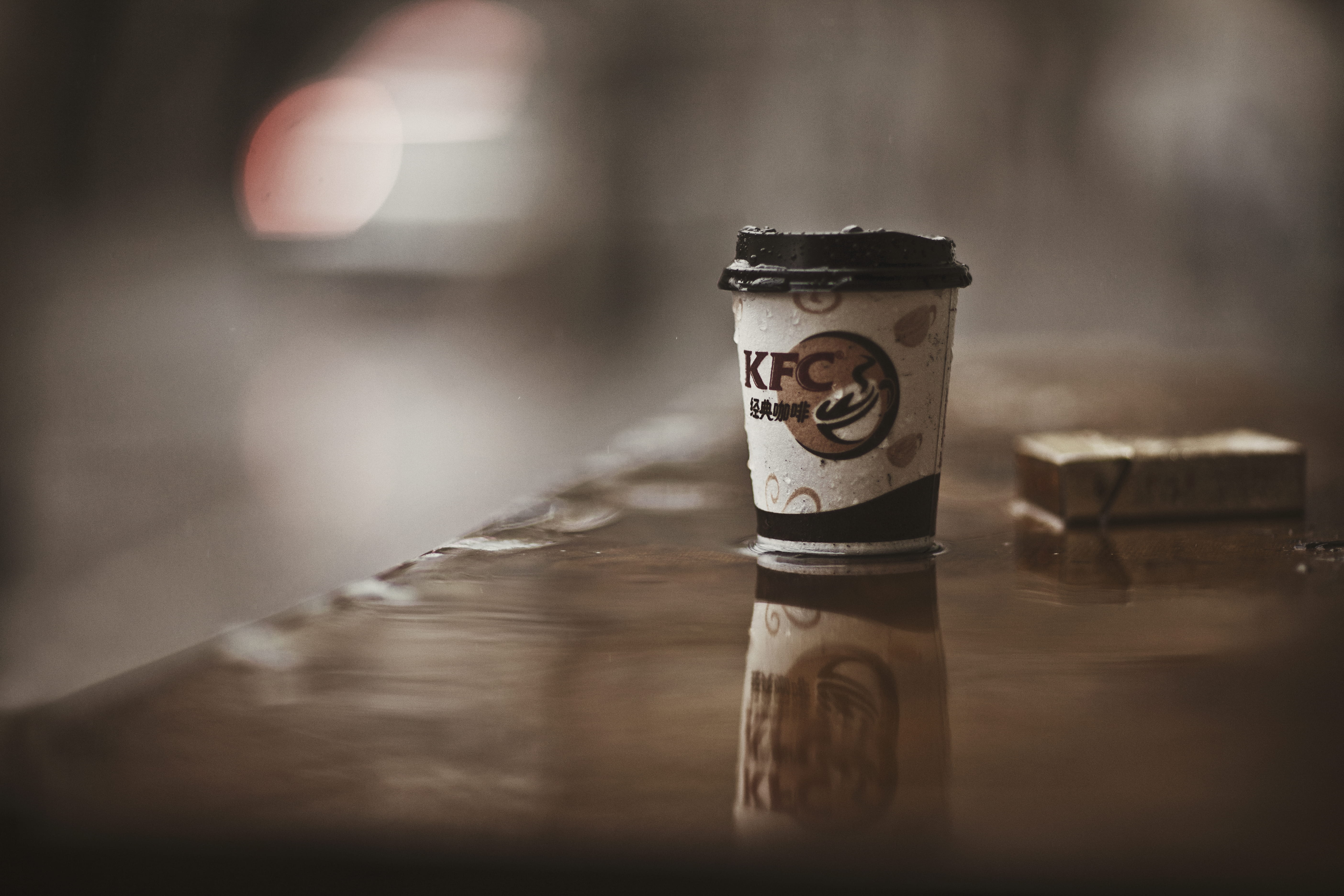 bottle, wood - material, soft, absence, beverage, currency, rain, finance, focus on foreground, food, surface, creme, focus, coffee, still life, paper, HD Wallpaper