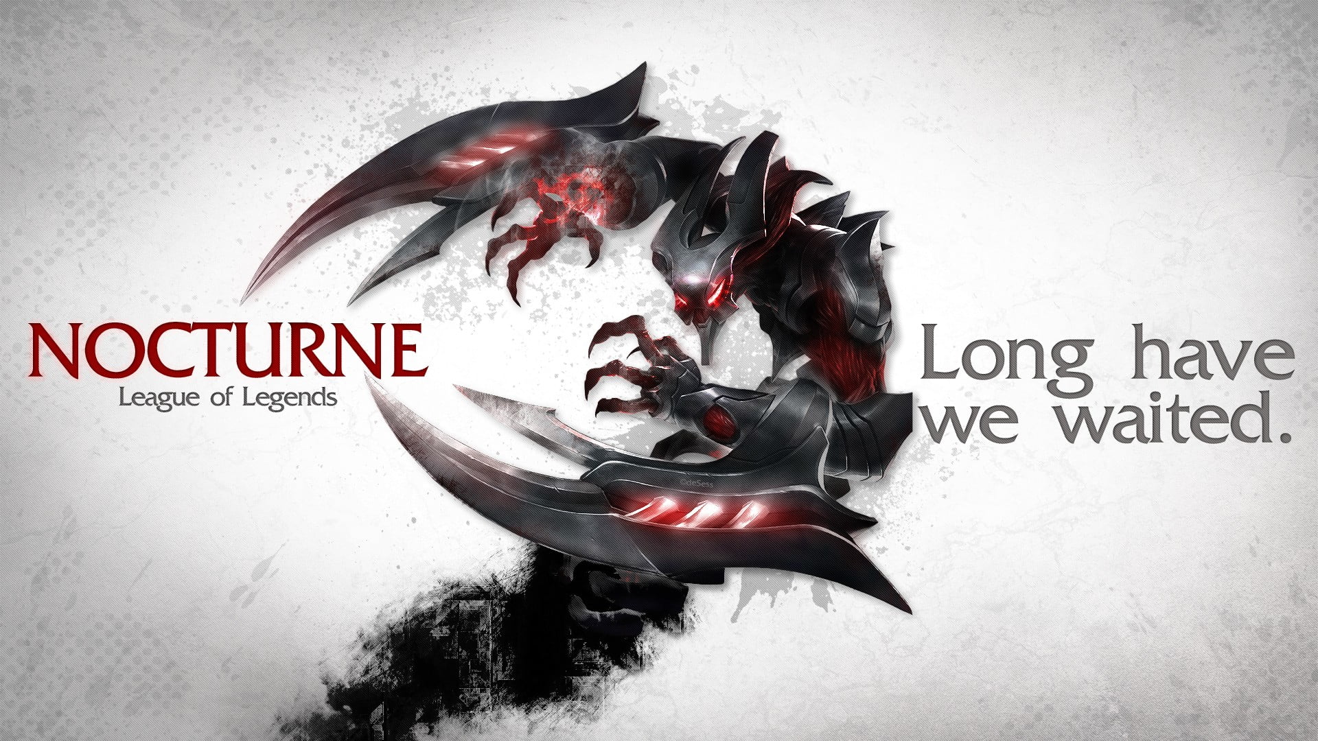wall - building feature, indoors, script, food, communication, text, warning sign, League of Legends, red, architecture, Nocturne, 1080P, message, depression - sadness, HD Wallpaper
