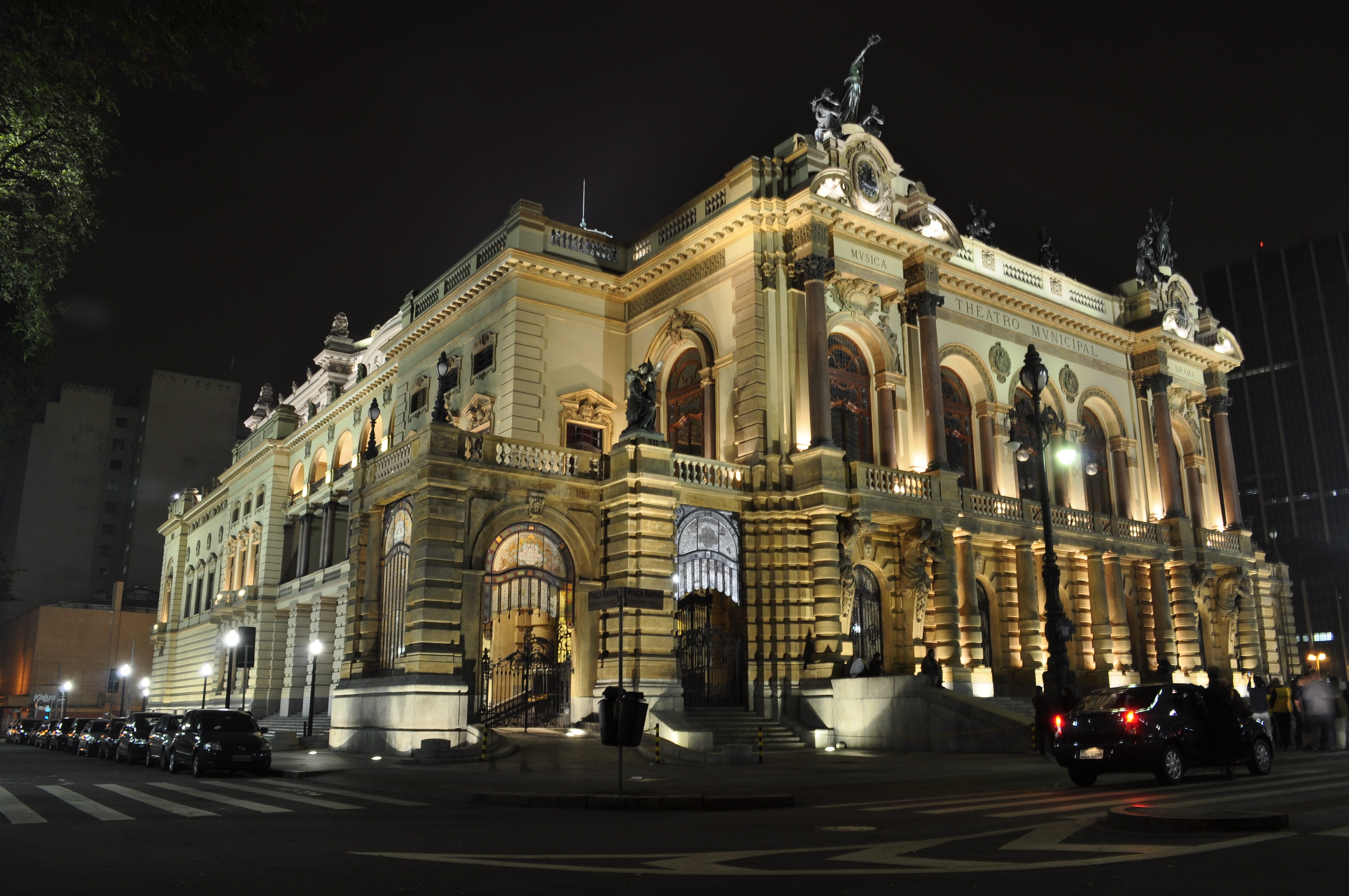night, building, sculpture, 4K, luxury, nature, city, São Paulo, art and craft, travel destinations, City, transportation, architecture, illuminated, building exterior, HD Wallpaper