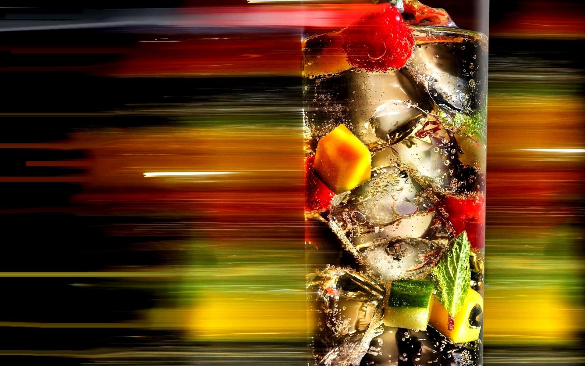vegetable, refreshing, 3d and abstract, 1080P, rainbow, cocktail, lines, color, HD Wallpaper