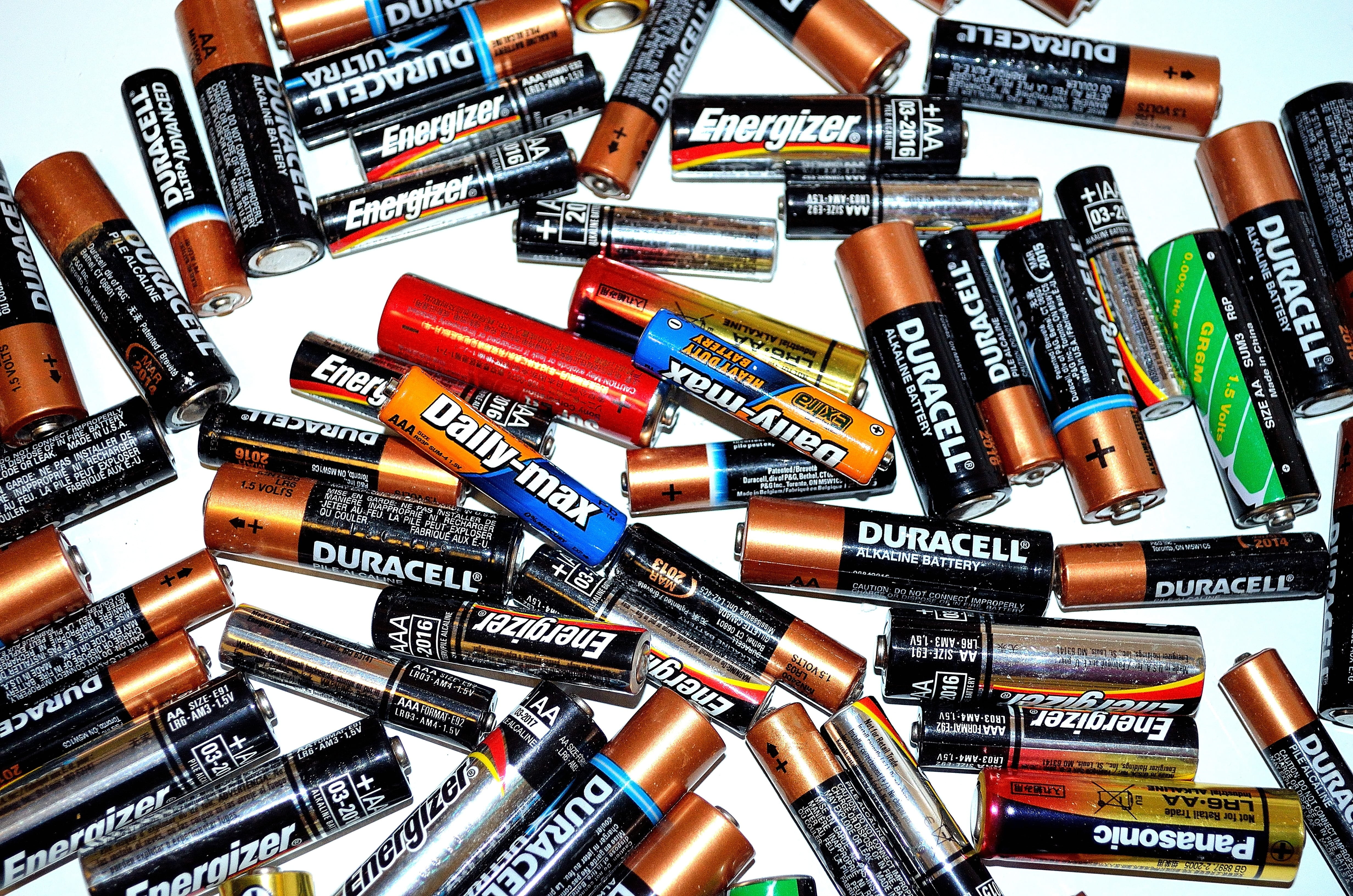 Recycling, white background, high angle view, variation, indoors, choice, text, no people, recycling, duracell, still life, assorted, abundance, daily, HD Wallpaper