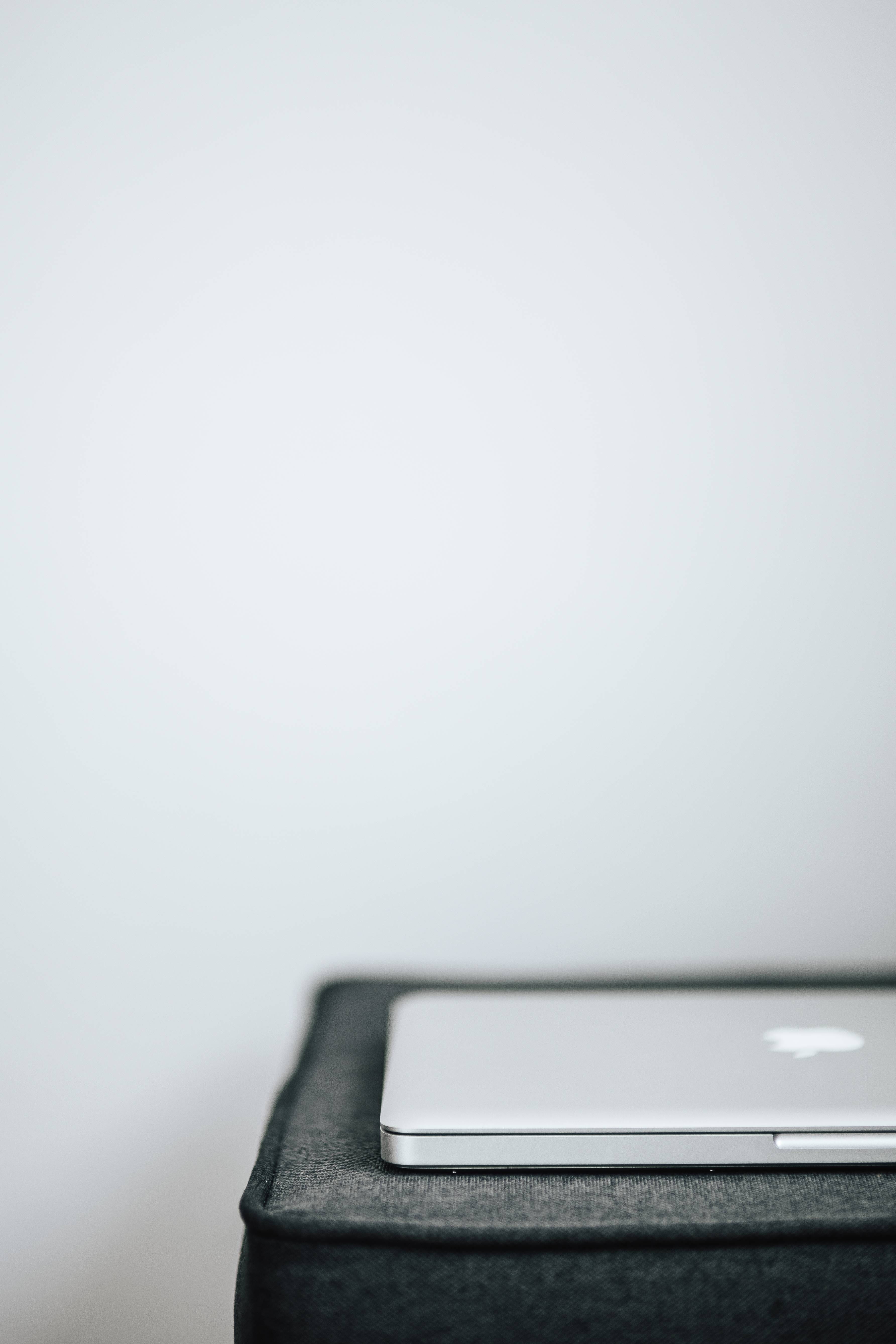 Apple Macbook, Apple, selective focus, macbook, studio shot, no People, single object, still life, 5K, table, copy space, technology, laptop, smart phone, Phone HD Wallpaper