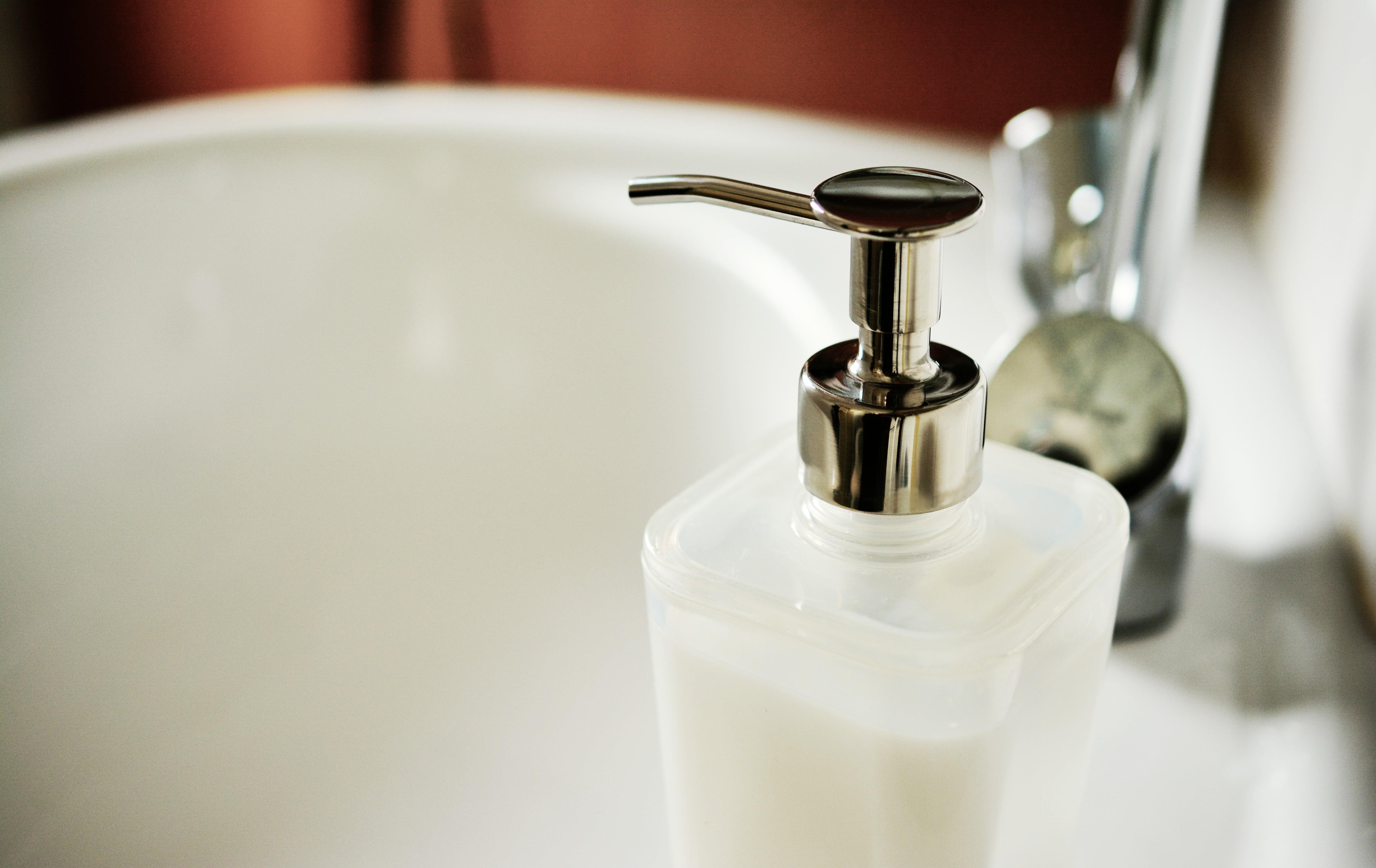 refreshment, bottle, soap, shiny, 5K, stainless steel, glass, faucet, soap dispenser, bathroom, sink, clean, silver - metal, food and drink, metal, perfume sprayer, HD Wallpaper