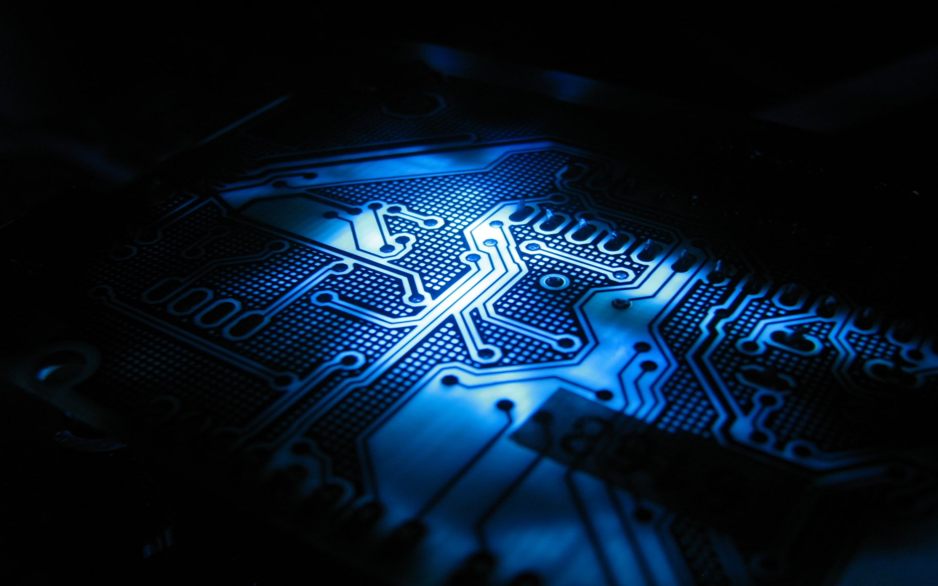 computer, devices, 1080P, line, tech, detail, circuit, board, abstract, electronic, metal, blue, HD Wallpaper