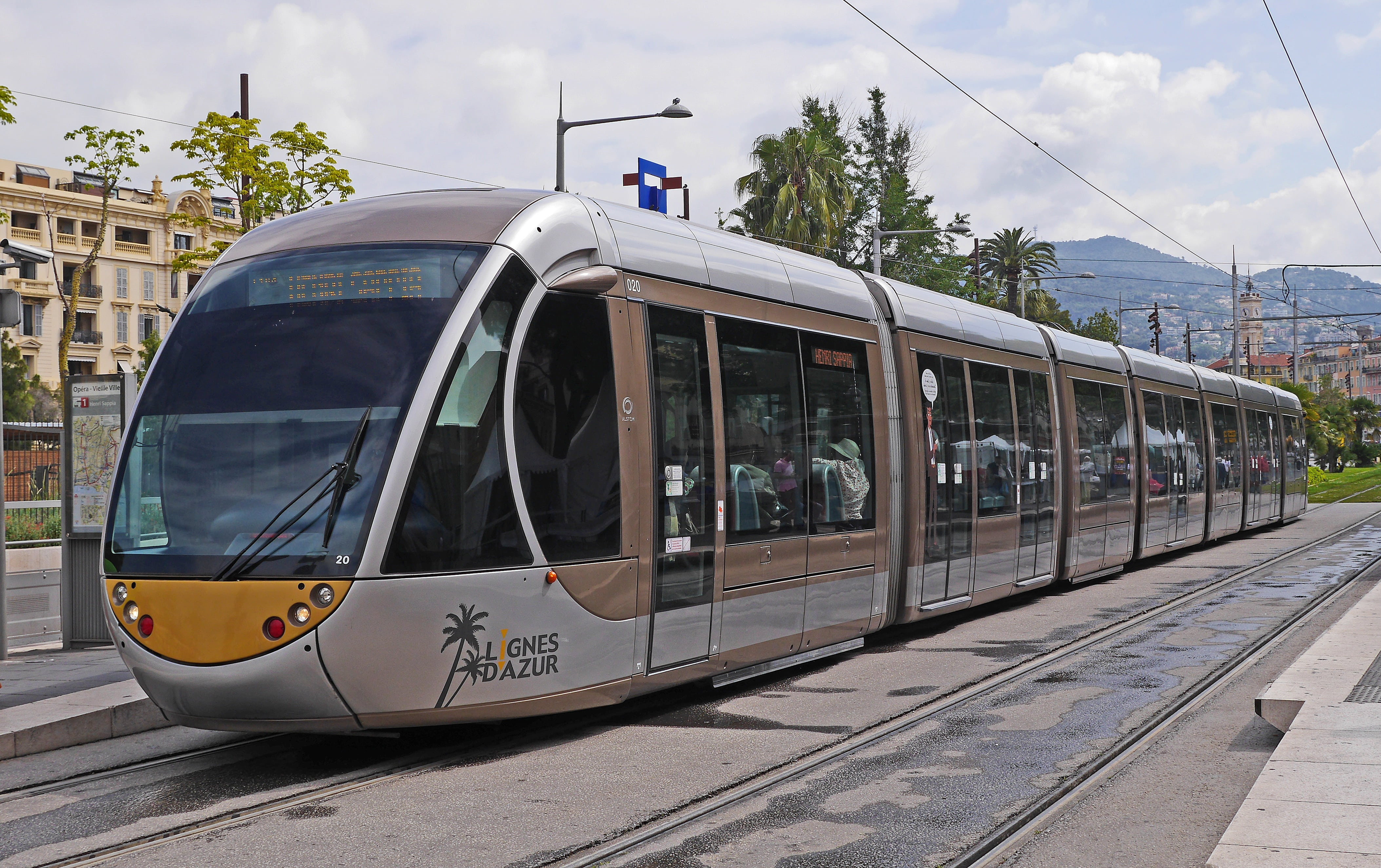 modern, public transportation, grid expansion, mode of transportation, catenary, travel, futuristic, brown, built structure, côte d  azur, cable car, sky, HD Wallpaper