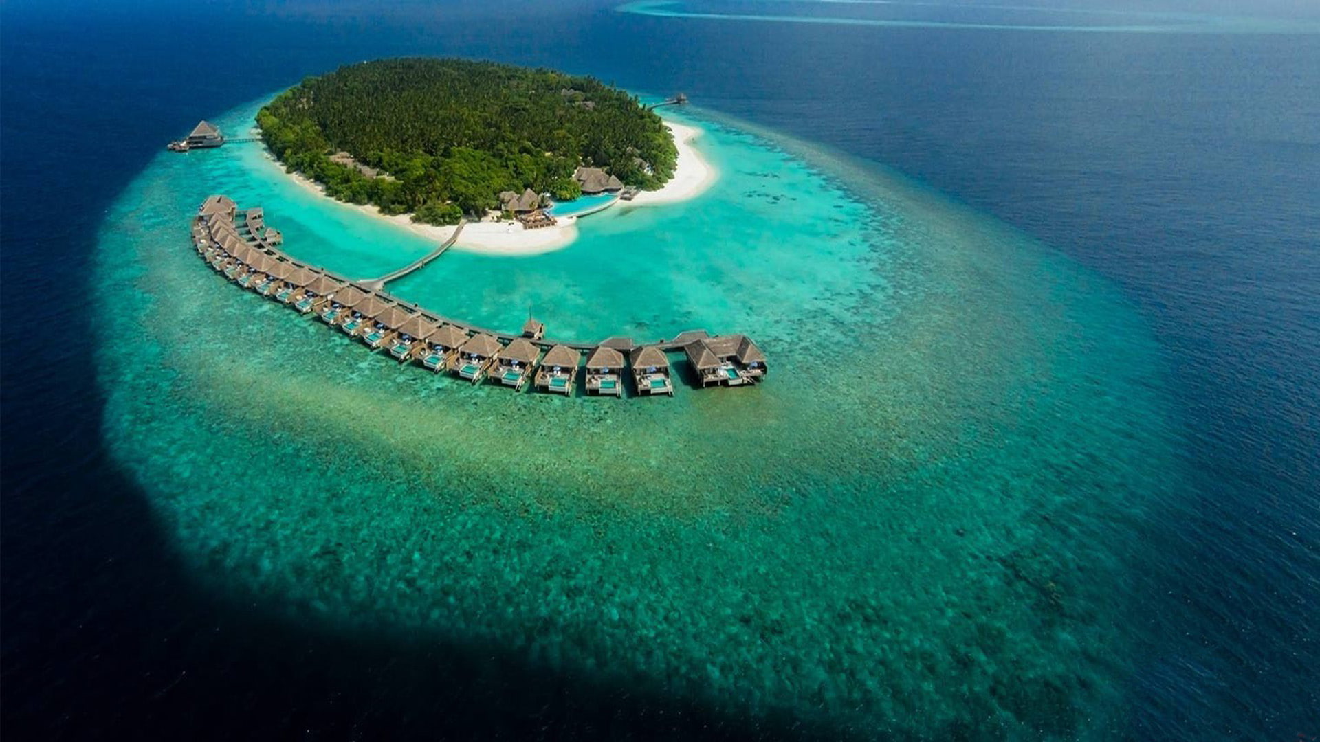 view, resort, aerial, island, thani, dusit, beach, baa, maldives, atoll, 1080P, luxurious, HD Wallpaper