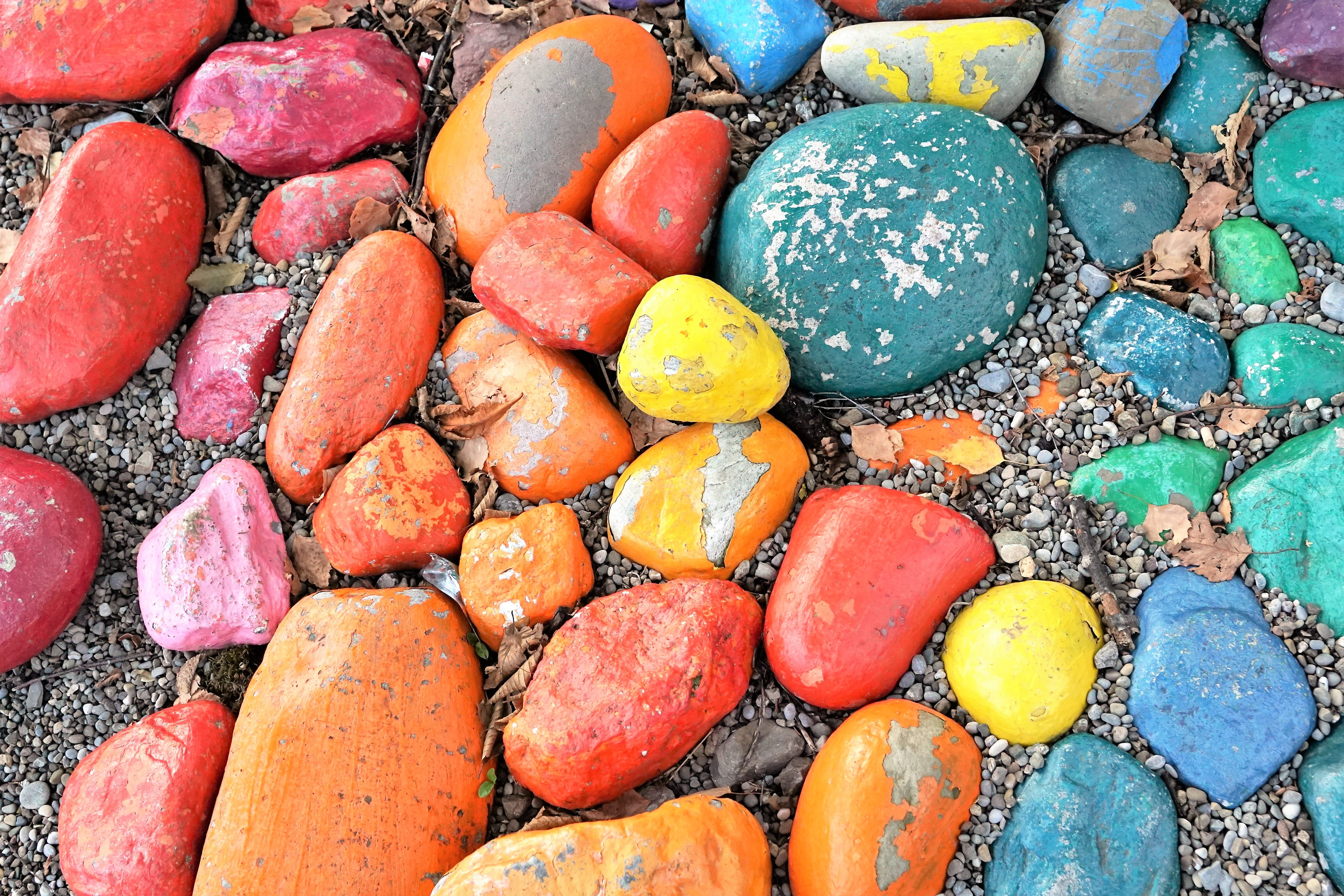 multi colored, abundance, shape, food, backgrounds, full frame, solid, close-up, rock, large group of objects, group, pebbles, pretty, beach, temptation, HD Wallpaper