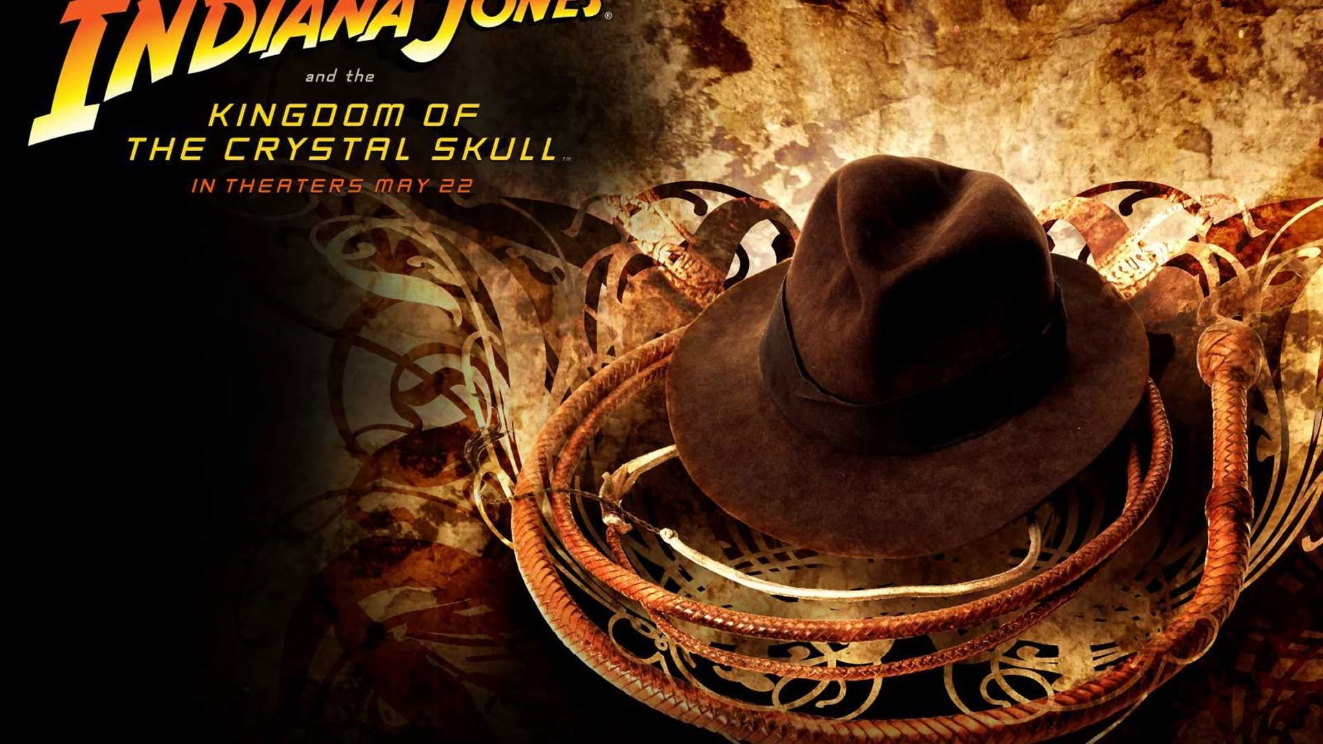 logo, western script, Indiana Jones and the Kingdom of the Crystal Skull, male likeness, wall - building feature, still life, non-western script, close-up, HD Wallpaper