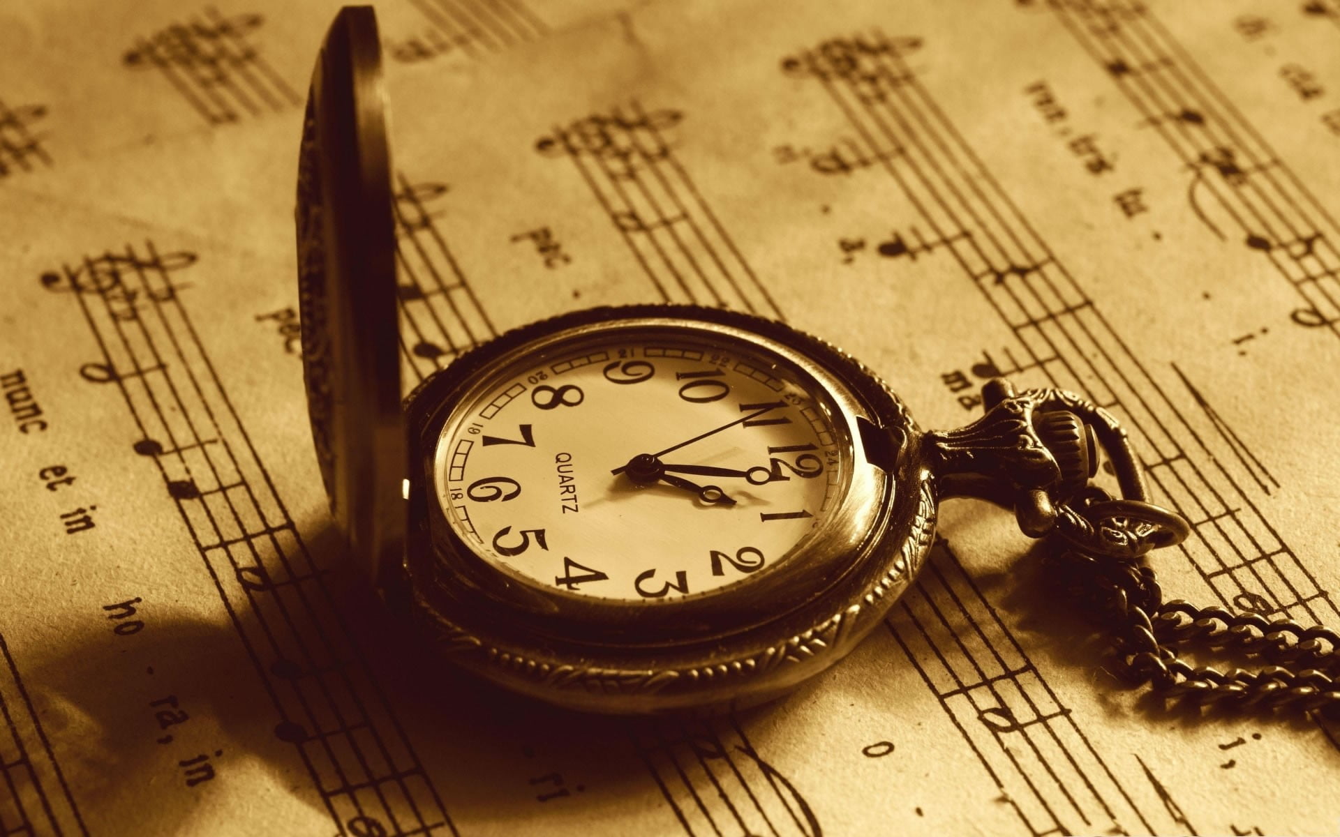 paper, retro styled, musical notes, watch, no people, clock face, still life, vintage, high angle view, pocket watch, old, personal accessory, number, minute hand, HD Wallpaper