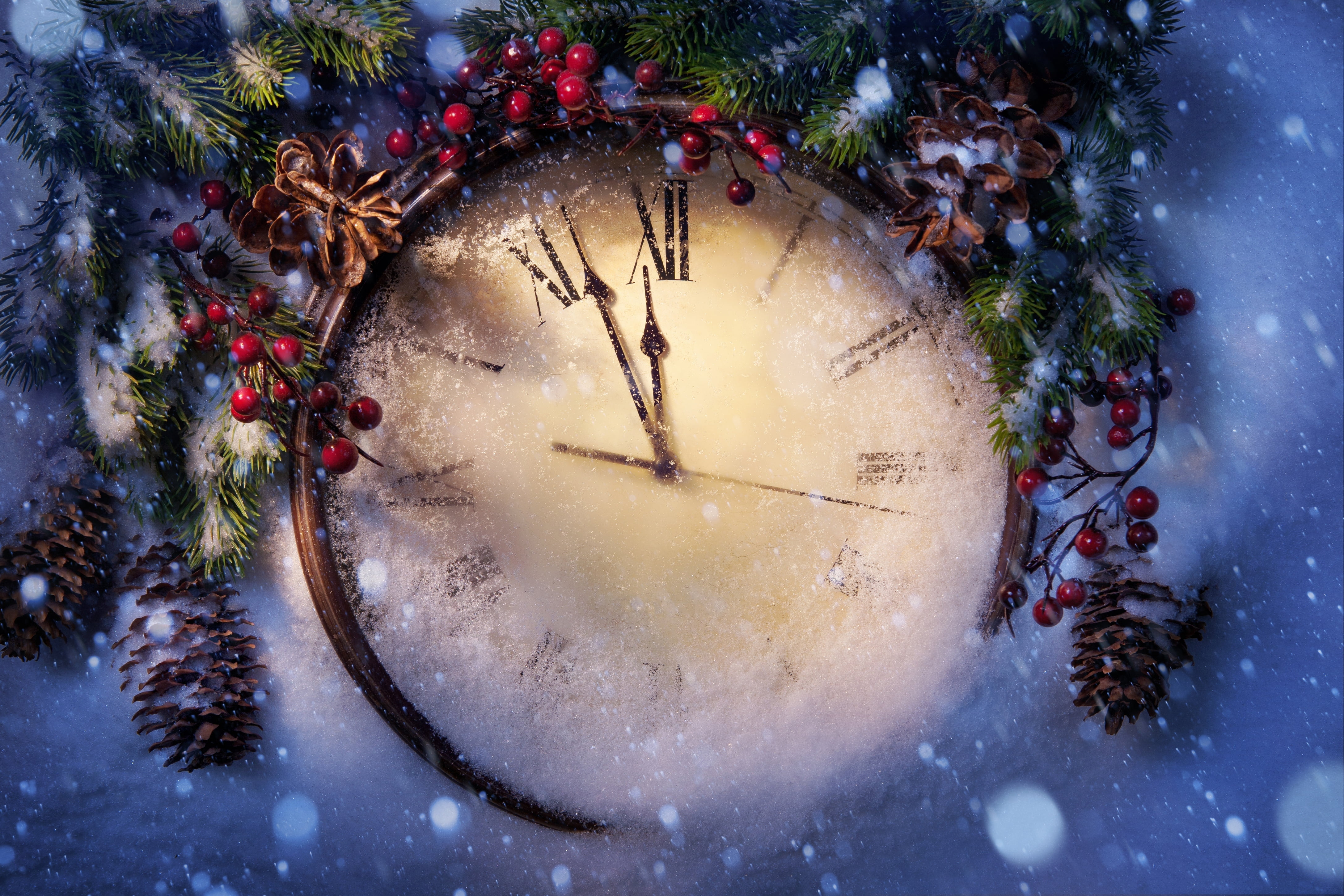 ornate, event, backgrounds, beige, christmas tree, analog, holiday - event, fir Tree, branch, christmas Decoration, nature, time, wooden, decoration, New Year, HD Wallpaper