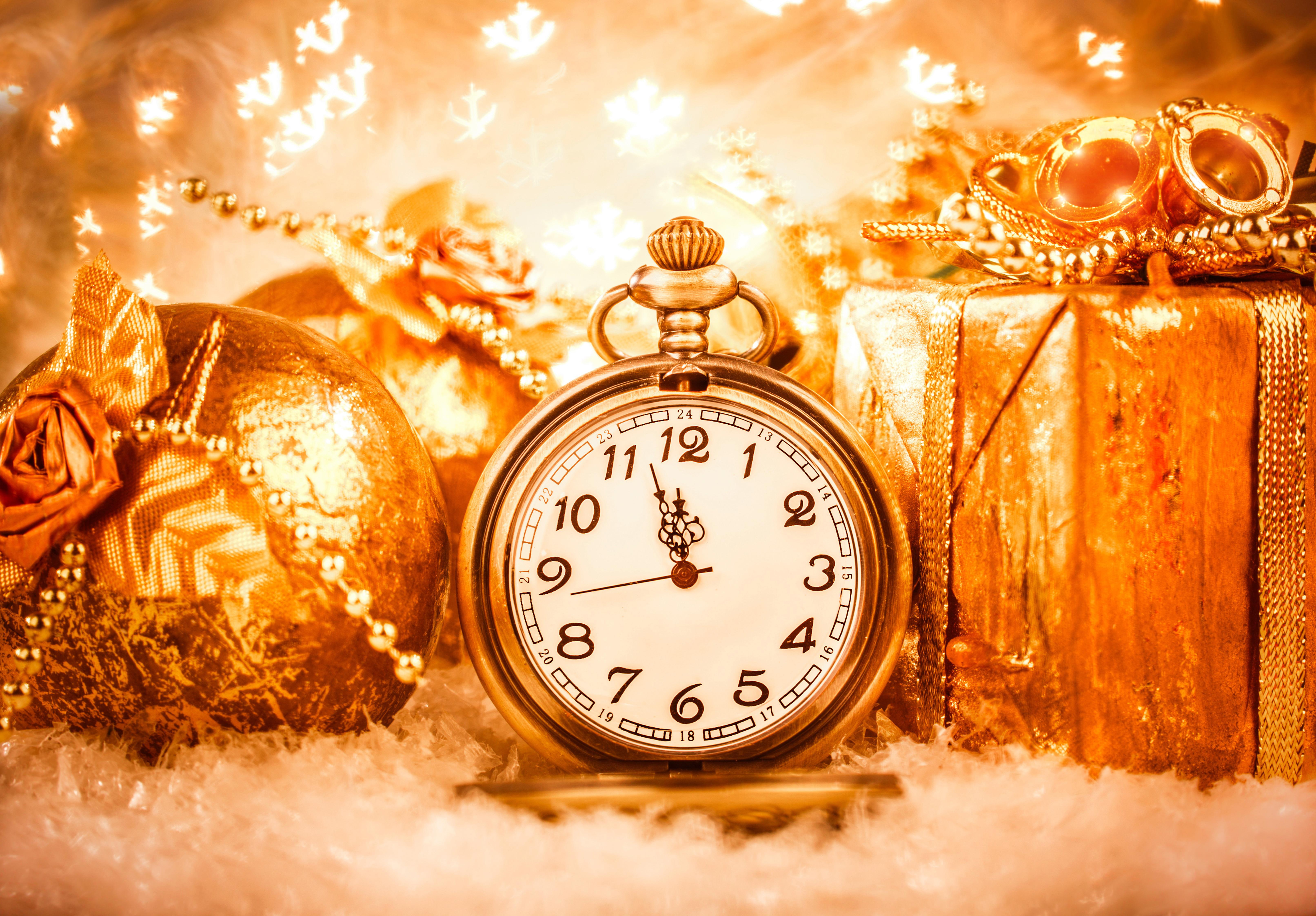 gifts, clock, holidays, gold, miscellaneous, 5K, christmas, analog, pocket, watch, HD Wallpaper