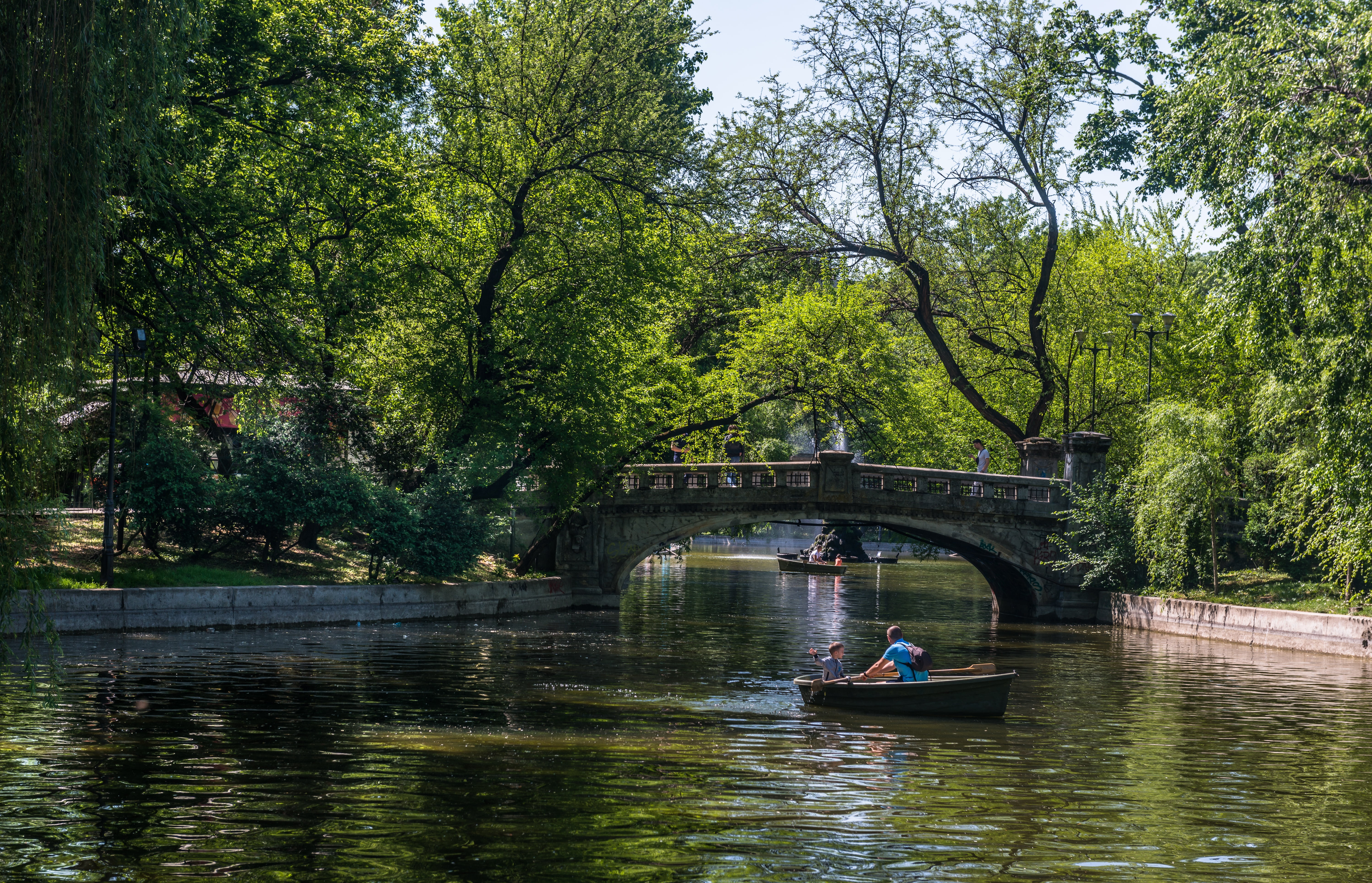 5K, Lake, Park, Bridge, Summer, The bridge, Romania, Bucharest, Boats, Walk, HD Wallpaper