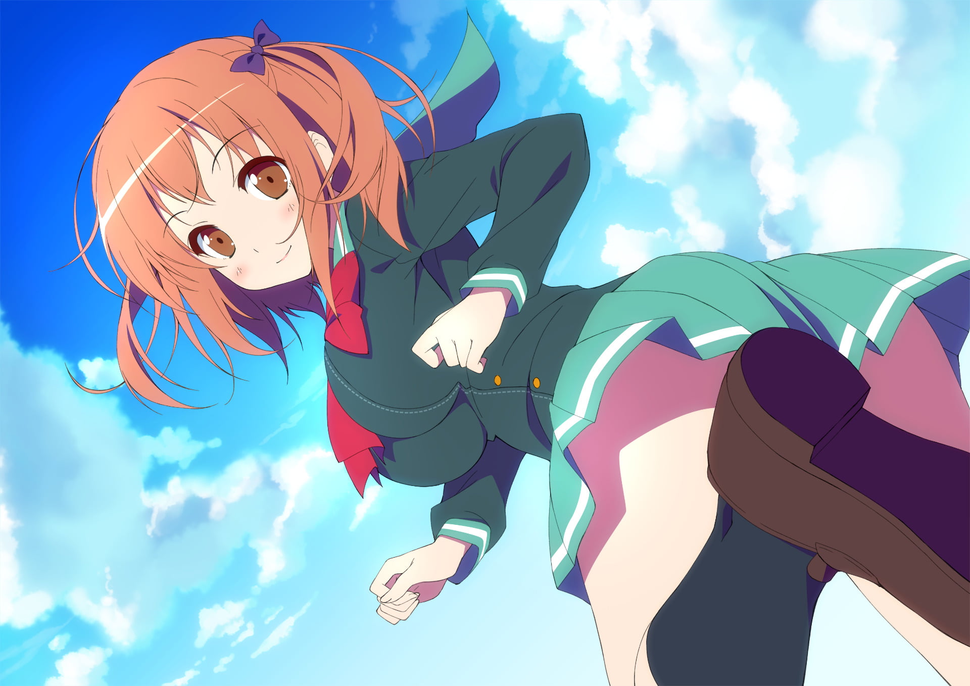 1080P, blue, Chiho Sasaki, festival, Anime, multi colored, sky, The Devil Is a Part-Timer!, nature, representation, cloud - sky, sunlight, day, outdoors, HD Wallpaper