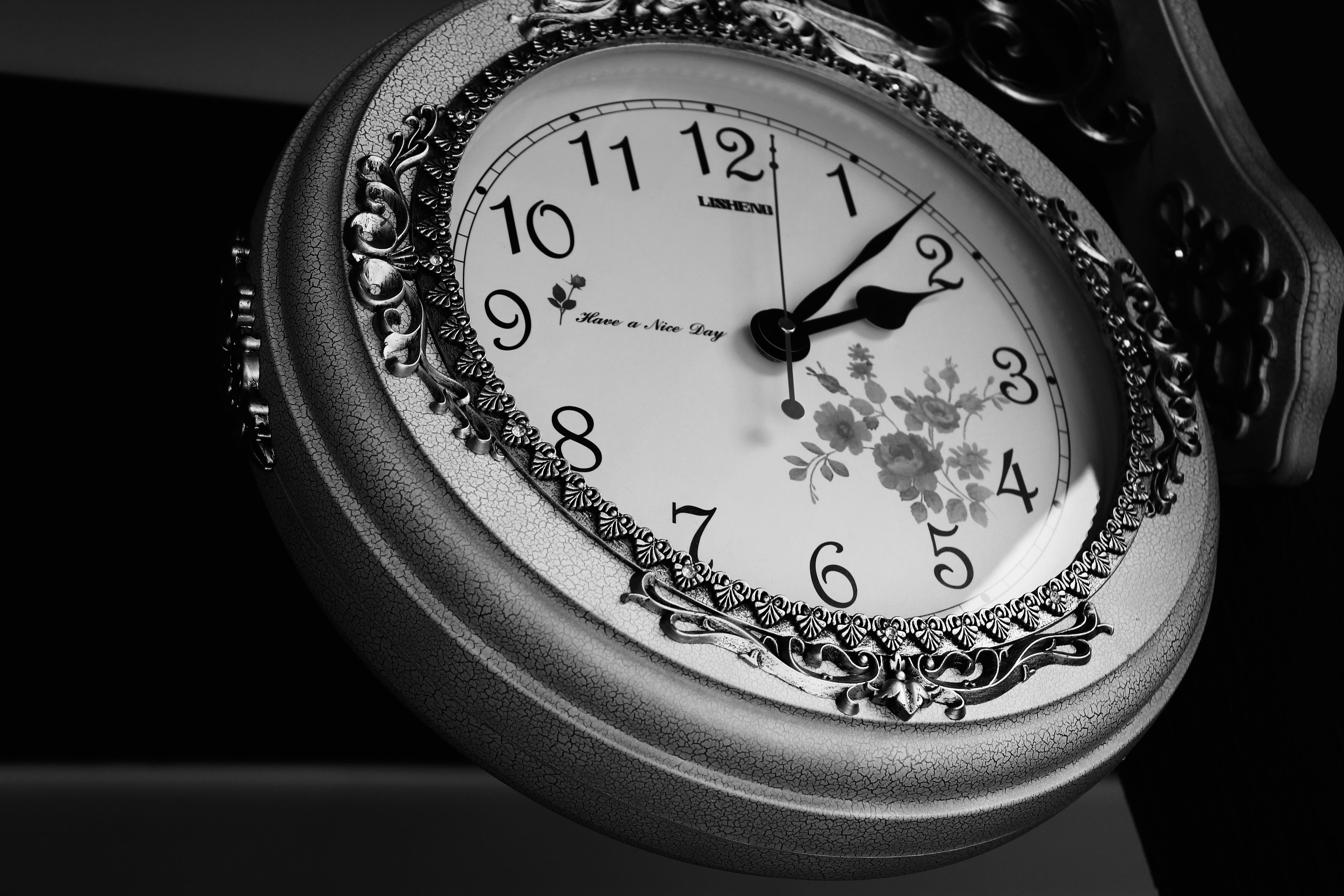 instrument of time, still life, antique, number, clock face, watch, round, timer, silver colored, light, black and white, instrument, accuracy, Analogue, HD Wallpaper