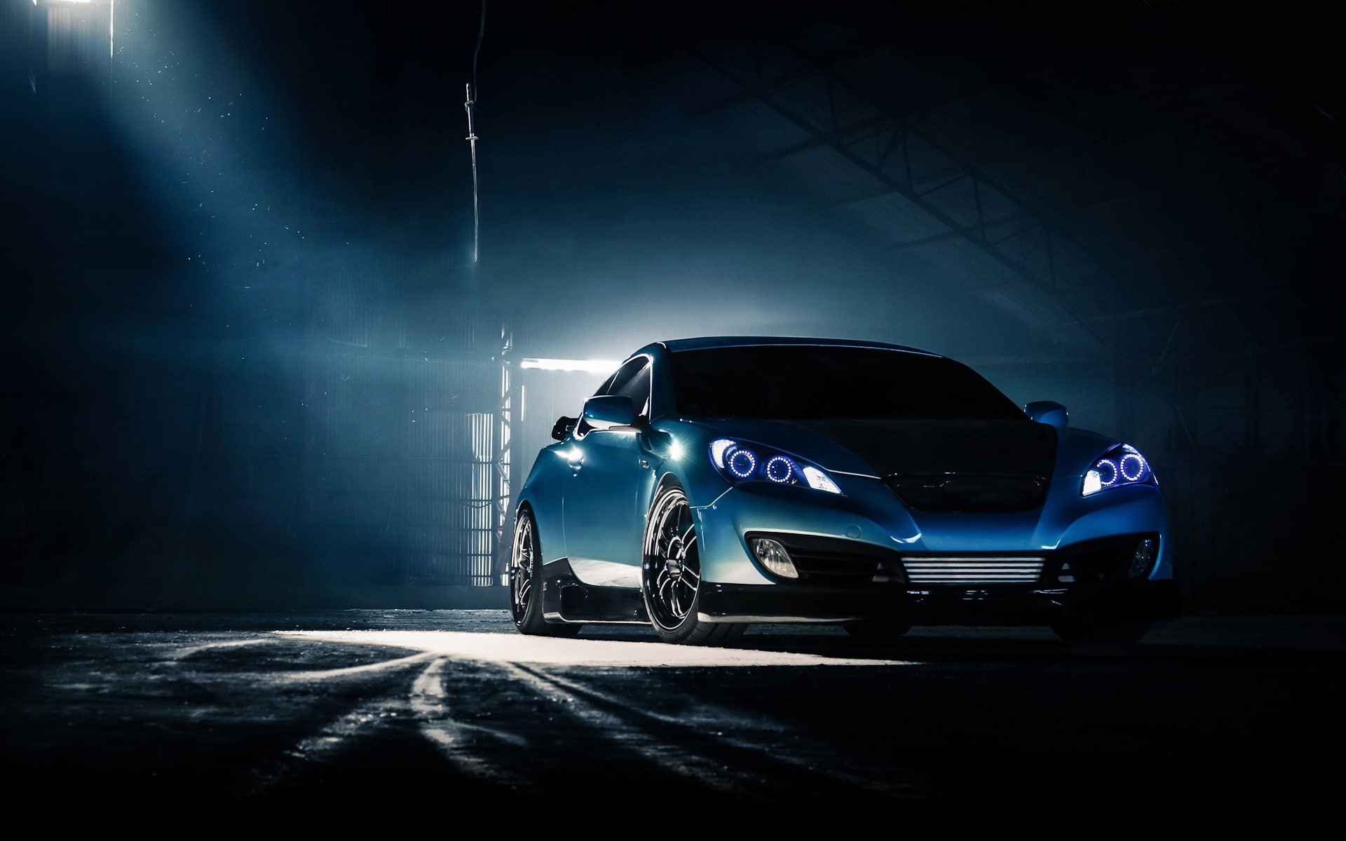 1080P, Hyundai, Car, Blue, coupe, genesis, HD Wallpaper