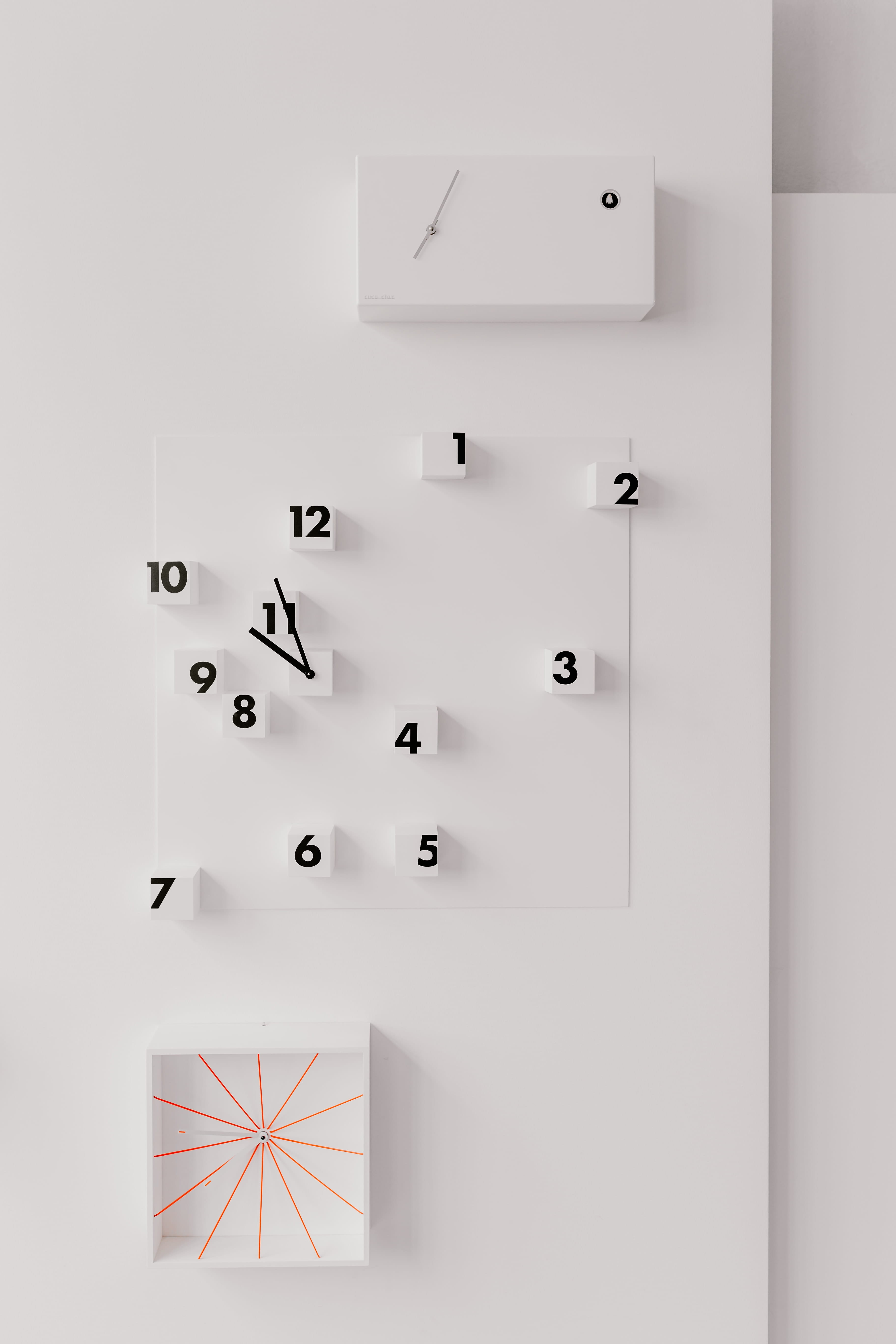 built structure, simple, minimalist, clean, wall - building feature, wall, abstract, flooring, clock, hours, clocks, shape, creativity, concept, modern, Phone HD Wallpaper