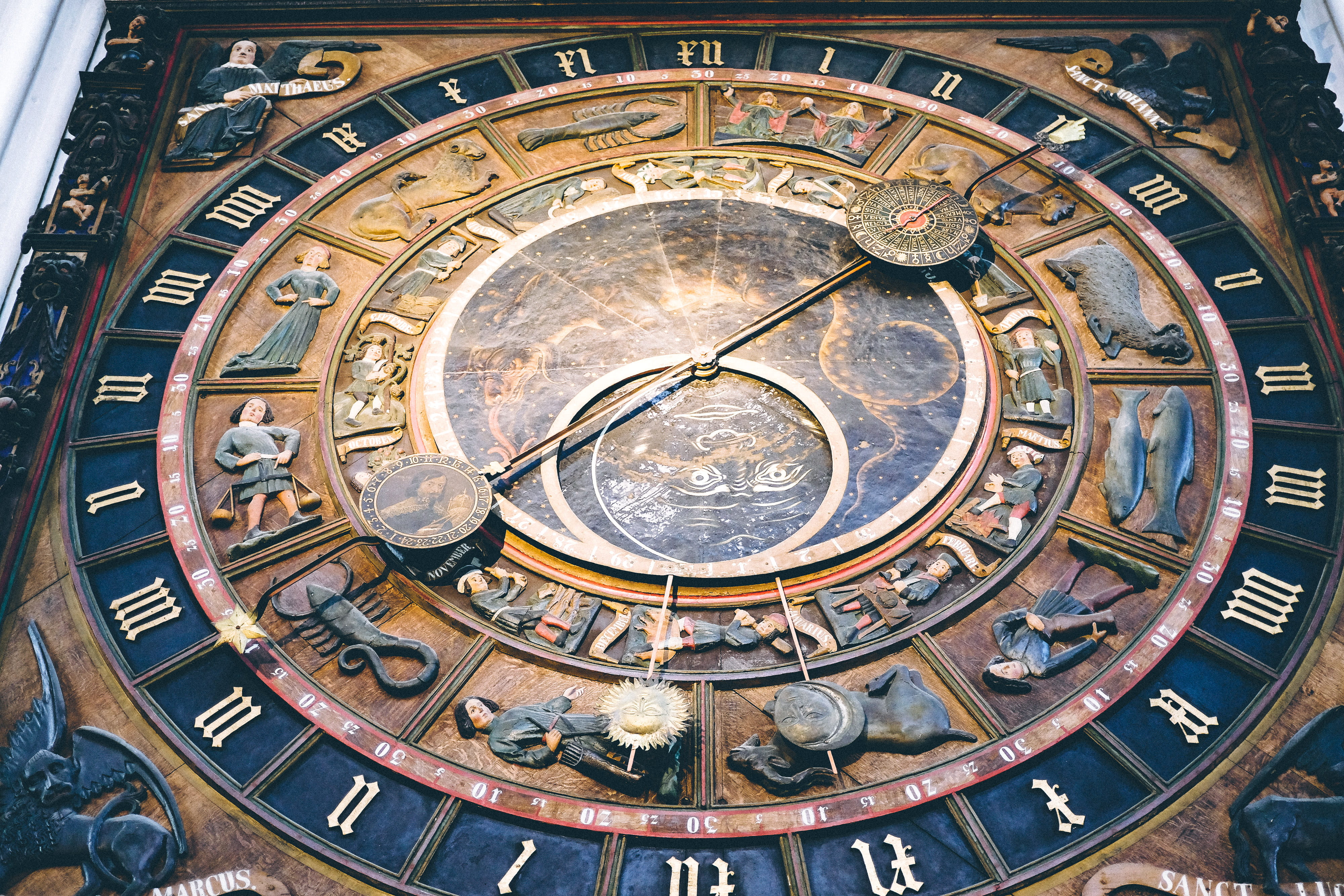 ornate, low angle view, directly below, old, ceiling, building, day, place of worship, travel destinations, clock tower, clock Face, astronomy, no people, HD Wallpaper