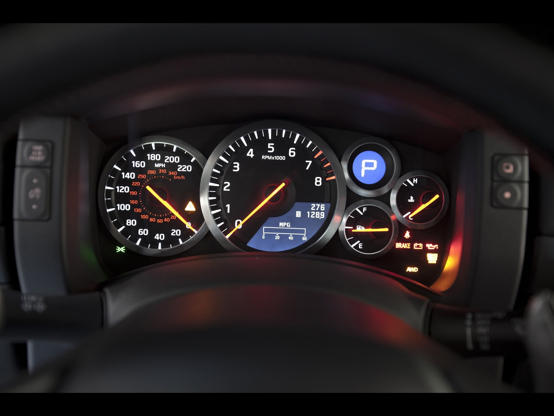 vehicle interior, car interior, black, illuminated, speedometer, mode of transportation, motor vehicle, gauge, transportation, cluster, no people, technology, HD Wallpaper