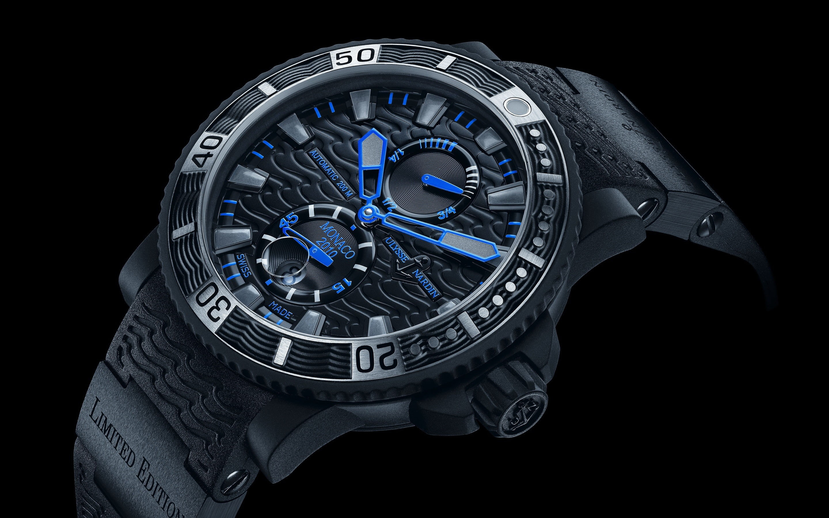 silver - metal, alloy, accuracy, wristwatch, silver colored, black background, instrument of time, indoors, Ulysse Nardin, cut out, clockworks, studio shot, HD Wallpaper