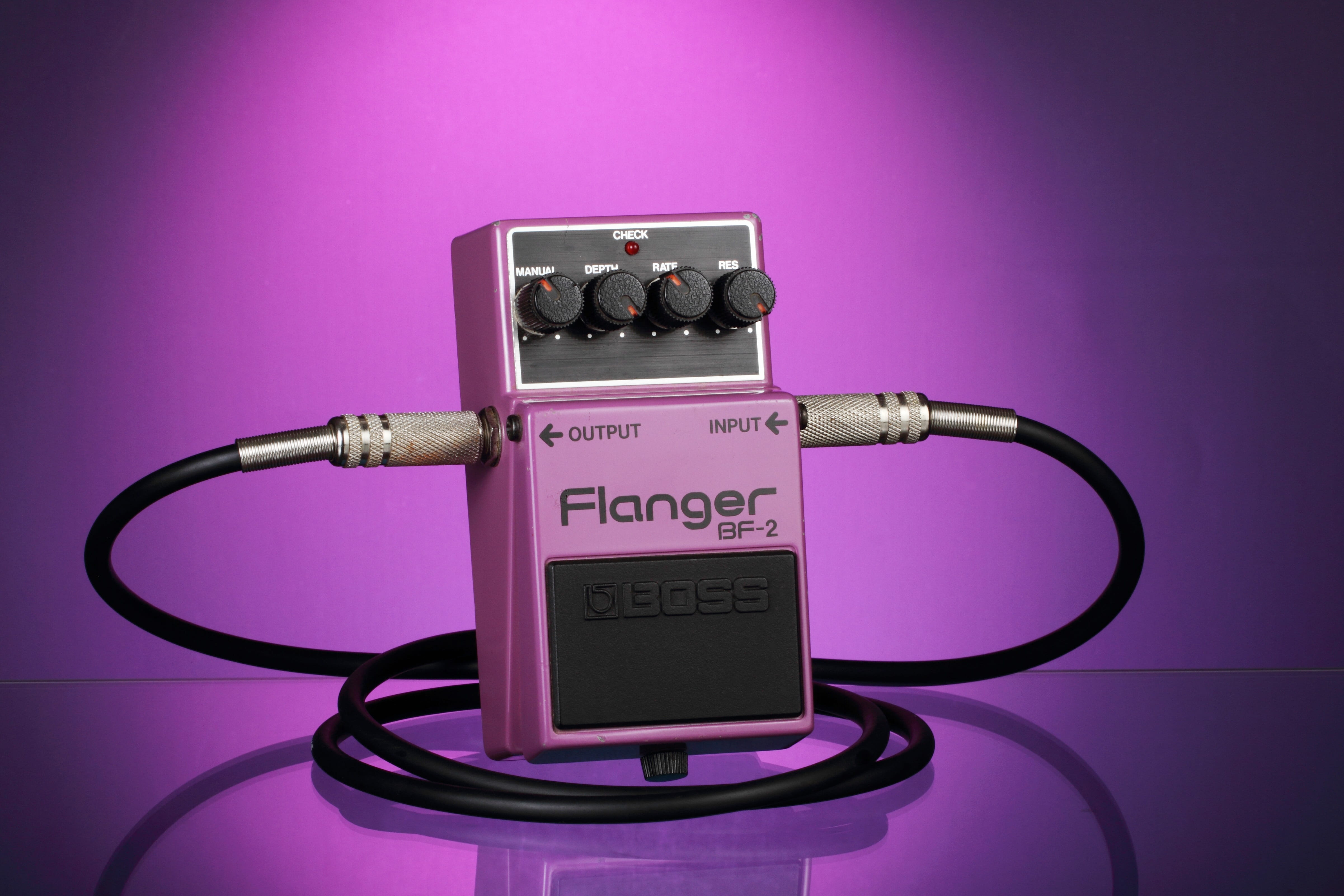 blue background, sign, effects pedal, no people, security, stomp box, studio shot, 4K, indoors, colored background, power supply, pink background, text, HD Wallpaper