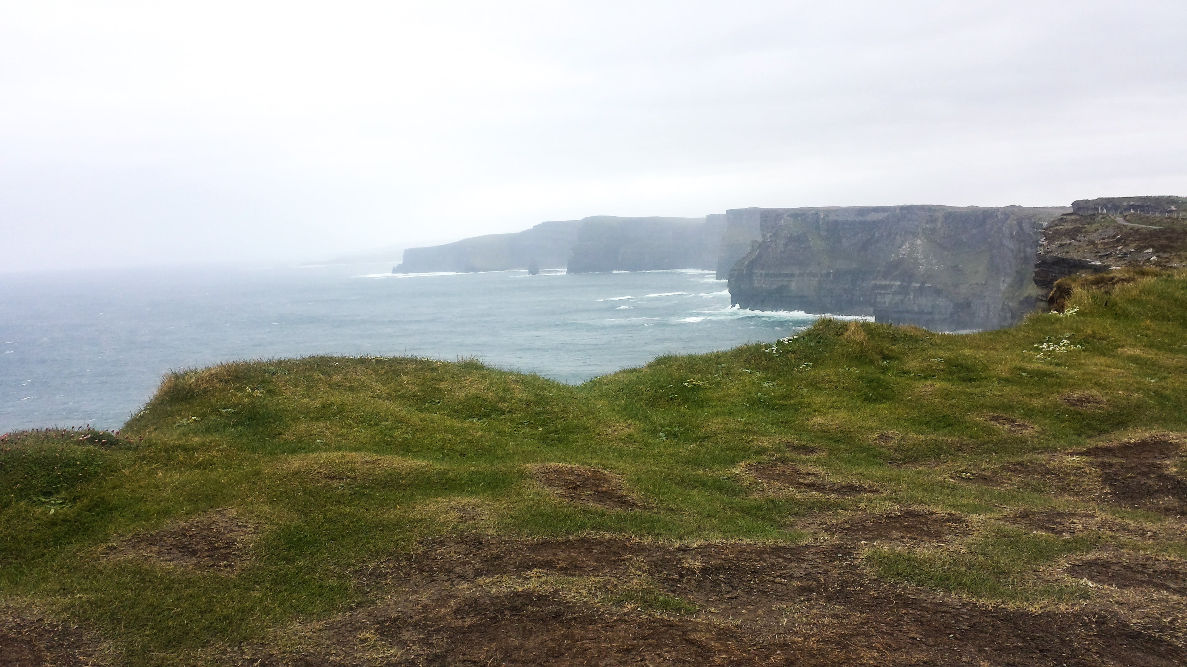 day, vegetation, stones, grass, mountaineering, leisure, nature, the cliffs of moher, no people, 4K, environment, sky, beauty in nature, land, ocean, rocks, HD Wallpaper