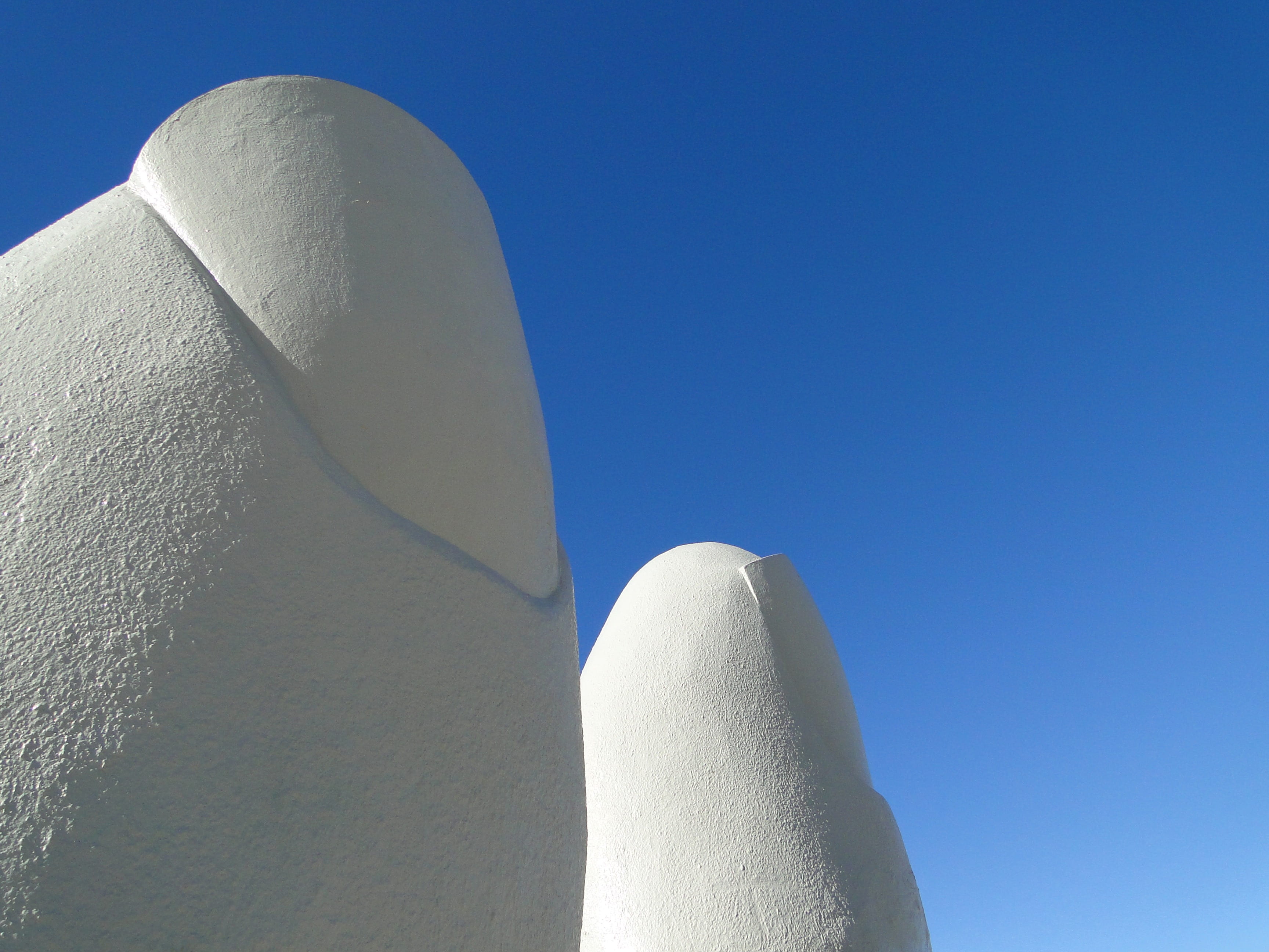 modern, sky, sculpture, day, gray, infinity, think, white color, sunny, clear sky, god, built structure, close-up, punta del este, fingers, copy space, HD Wallpaper