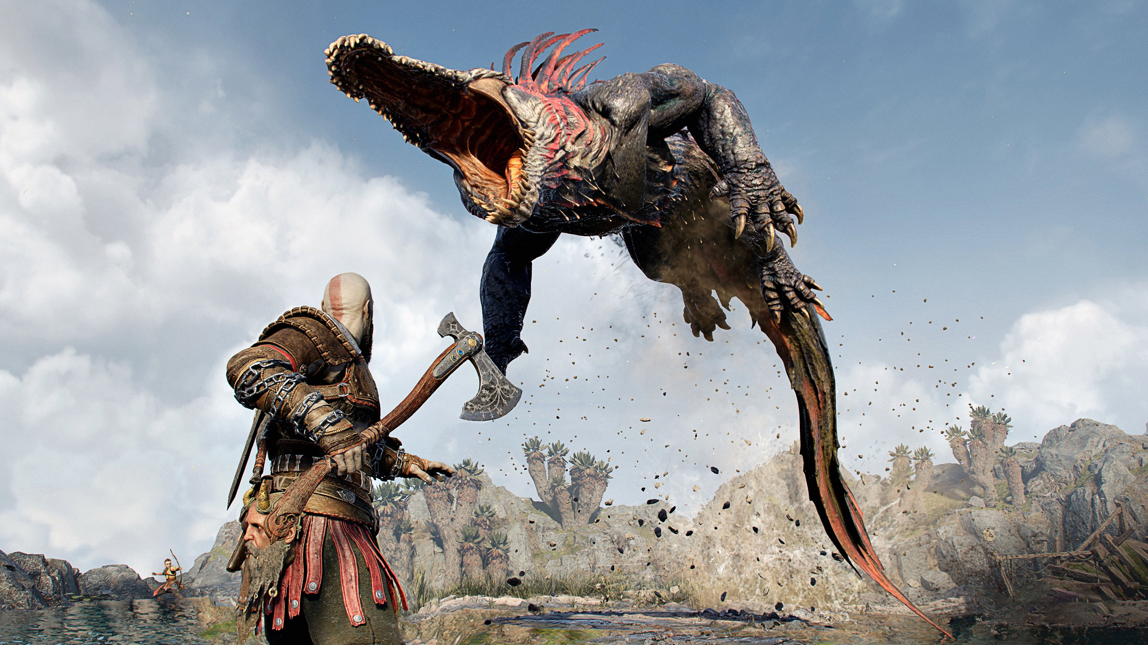 God of War Ragnarök, PlayStation 4, Sony, God of War, 4K, Mímir, Playstation 5, PlayStation, Santa Monica Studio, Kratos, 4K, HD Wallpaper