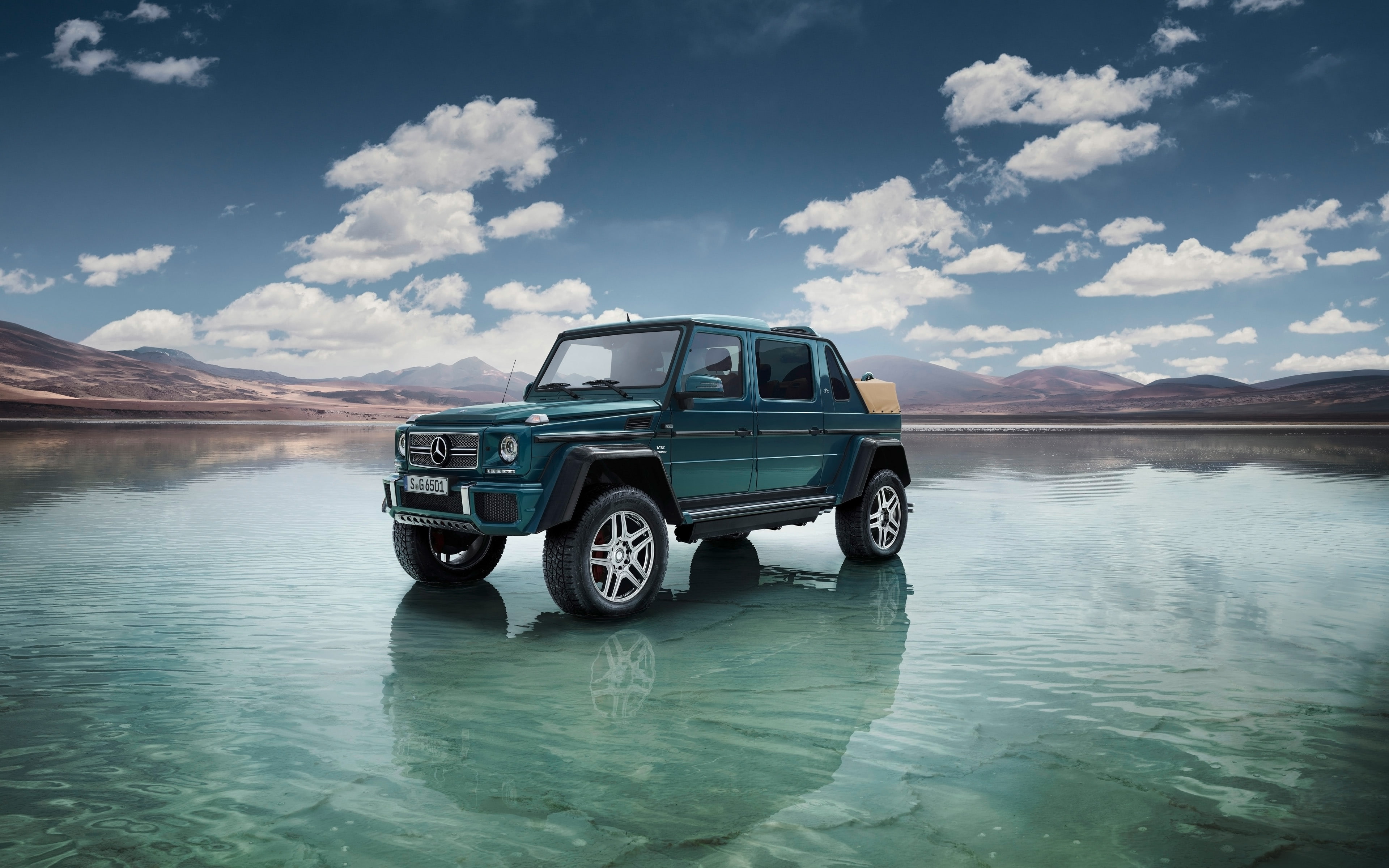 4K, Mercedes-Maybach G650 Landaulet, cloud - sky, transportation, 4K, tranquility, mountain, land vehicle, mode of transportation, 2018, nature, beauty in nature, HD Wallpaper