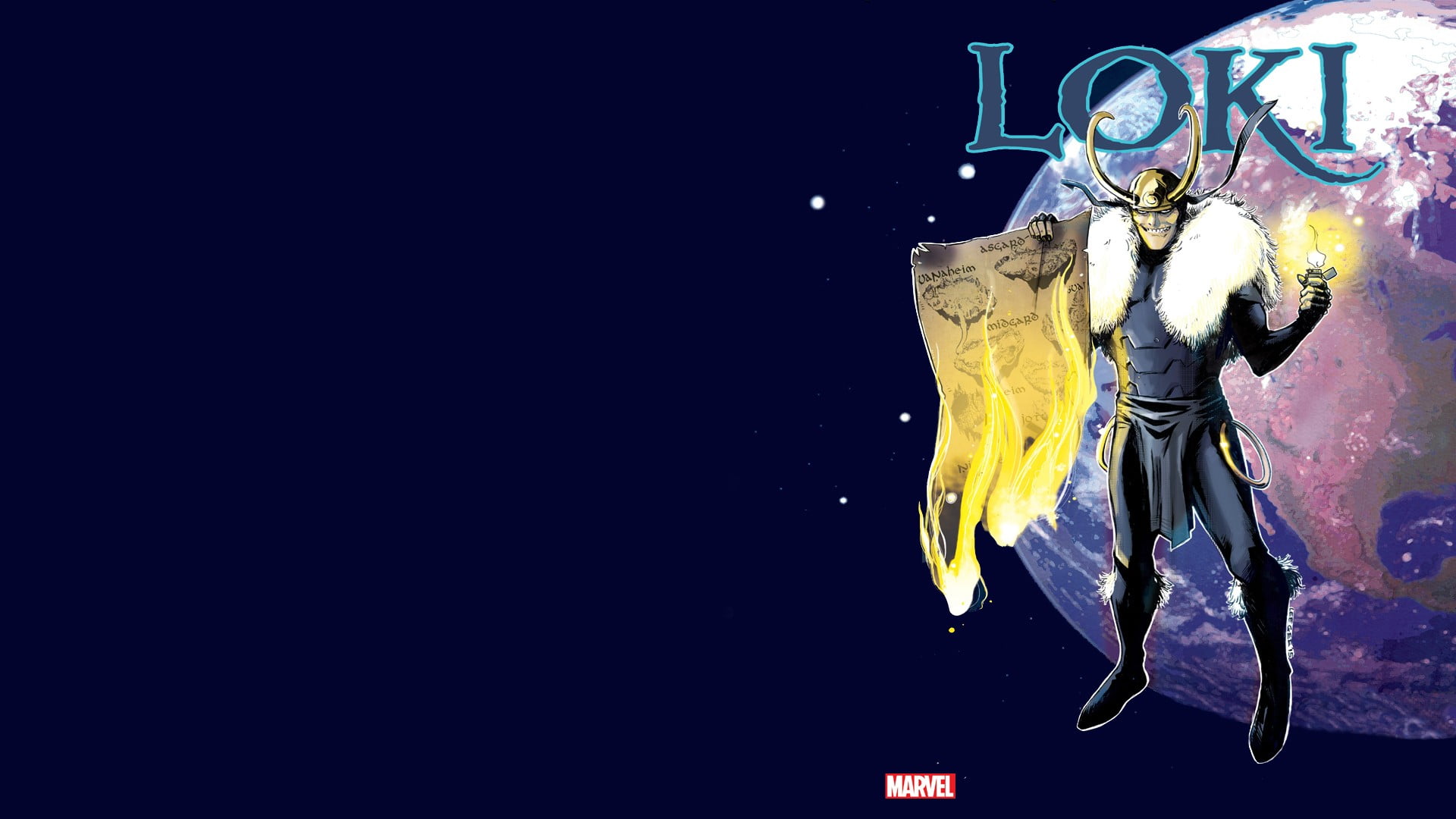 sea, hanging, illustration, no people, low angle view, night, copy space, nature, 1080P, Loki, Marvel Comics, underwater, animated, marine, art and craft, HD Wallpaper
