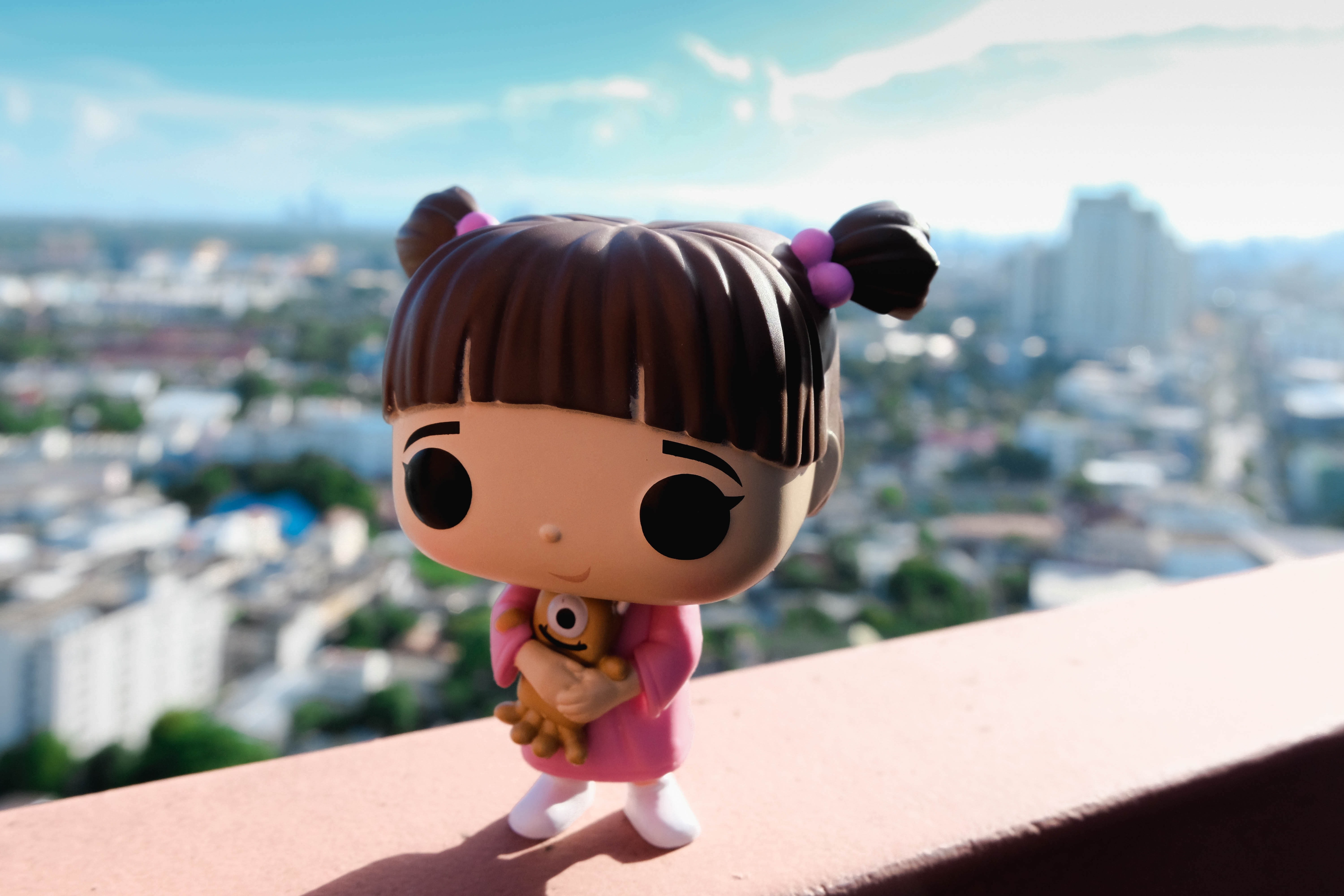 outdoors, collection, shadow, one person, funko, dan blue, toy, doll, boo, city, cityscape, creativity, small, nature, sunlight, day, toys, focus on foreground, HD Wallpaper