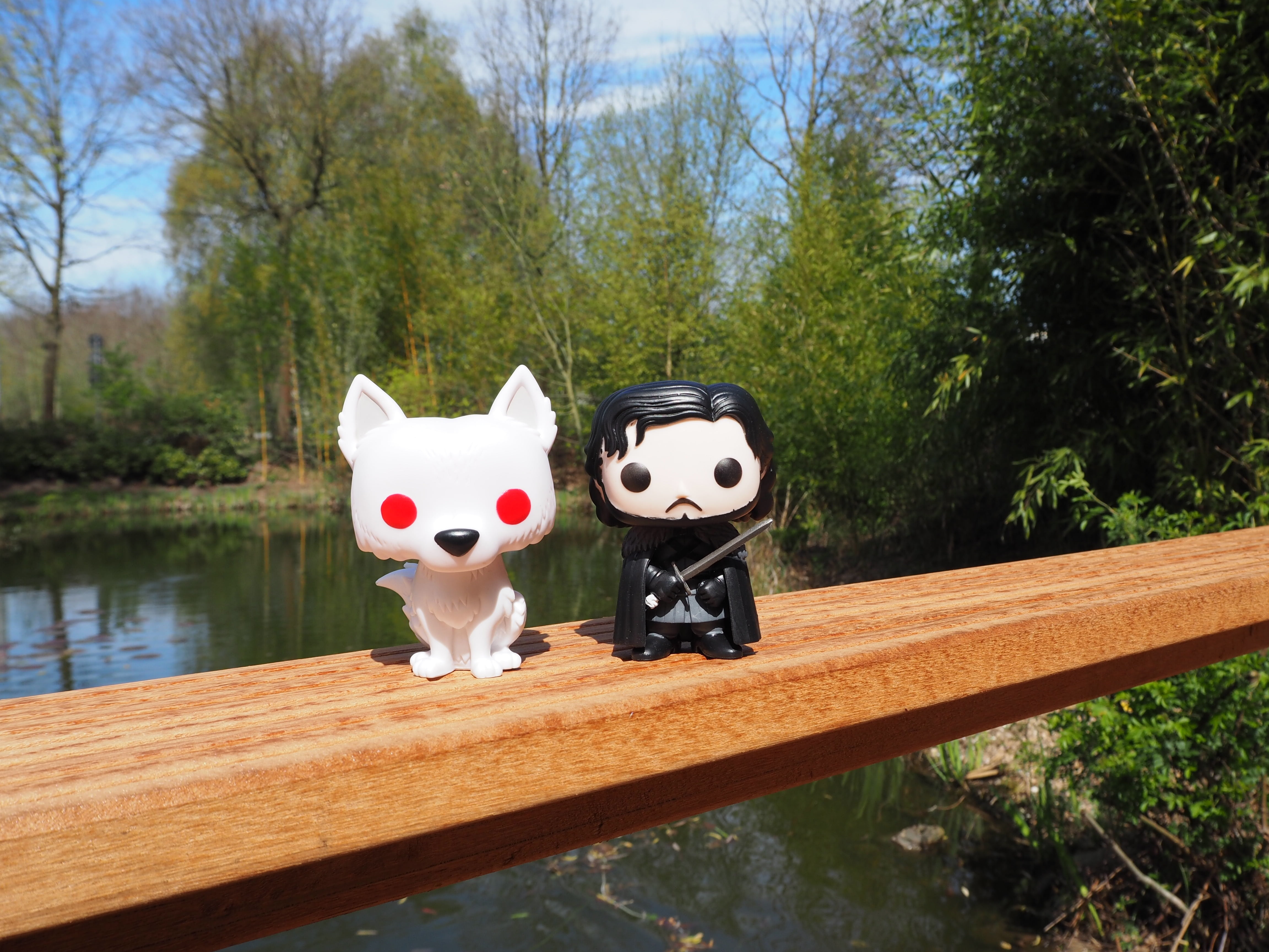 4K, near, hobby, dog, funko pop, jon, animal themes, pets, day, figurine, figures, funko vinyl, ghost, fanmerch, film character, tree, disguise, no people, HD Wallpaper
