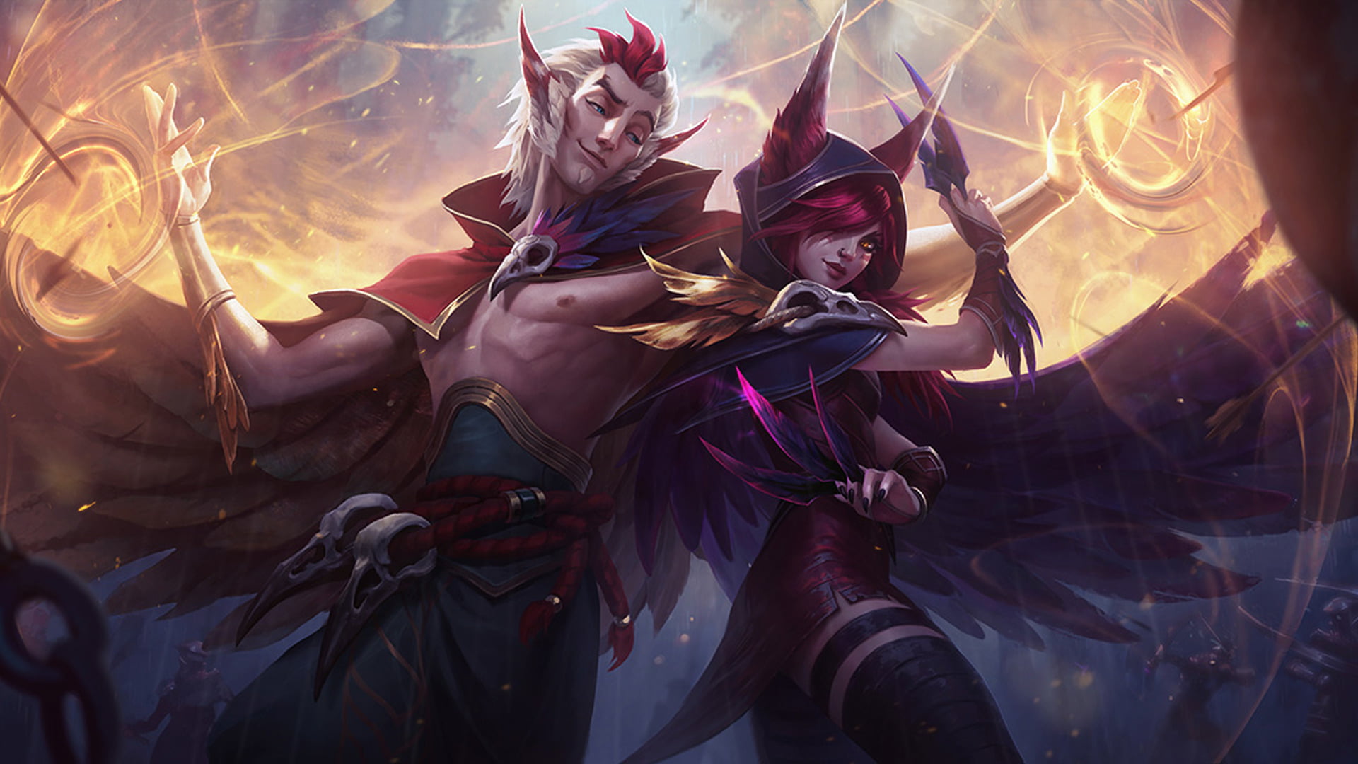 Xayah (League of Legends), lifestyles, xayah, portrait, people, front view, real people, two people, young women, women, young adult, adult, HD Wallpaper