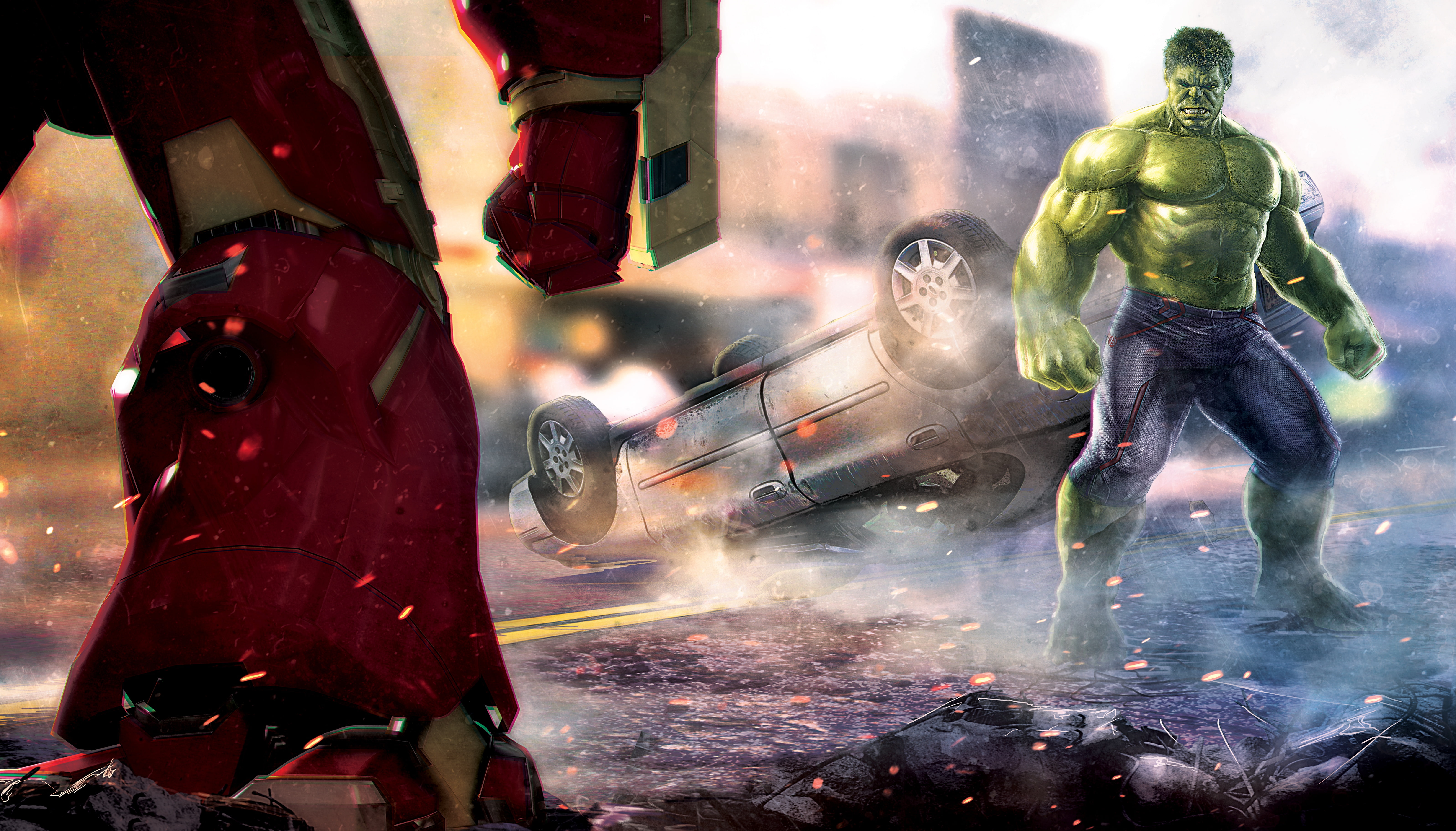 5K, The Avengers, Avengers: Age of Ultron, Hulkbuster, Hulk, HD Wallpaper