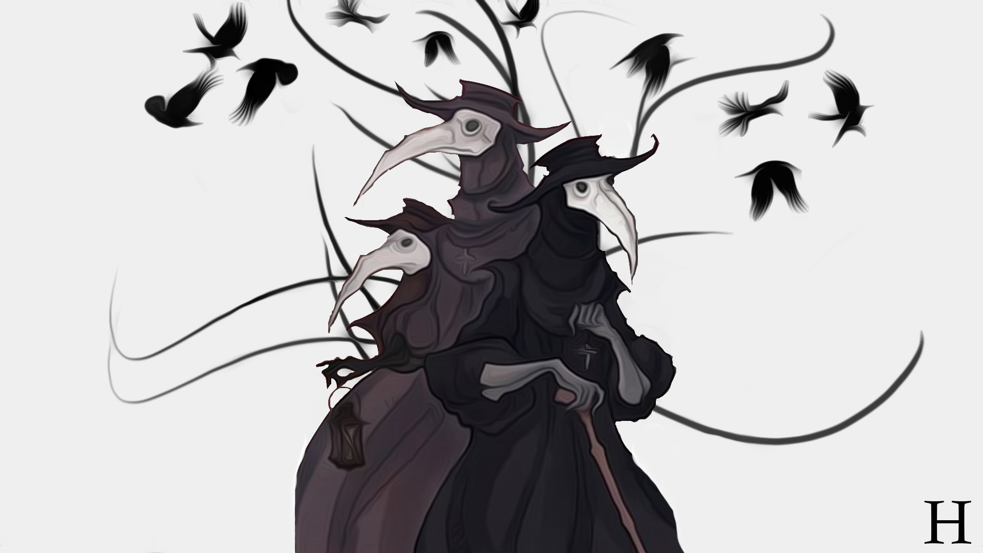 Crow, Dark, Plague, fantasy Art, Plague Doctors, Doctors, The Darkness, raven, The Crow, 1080P, HD Wallpaper