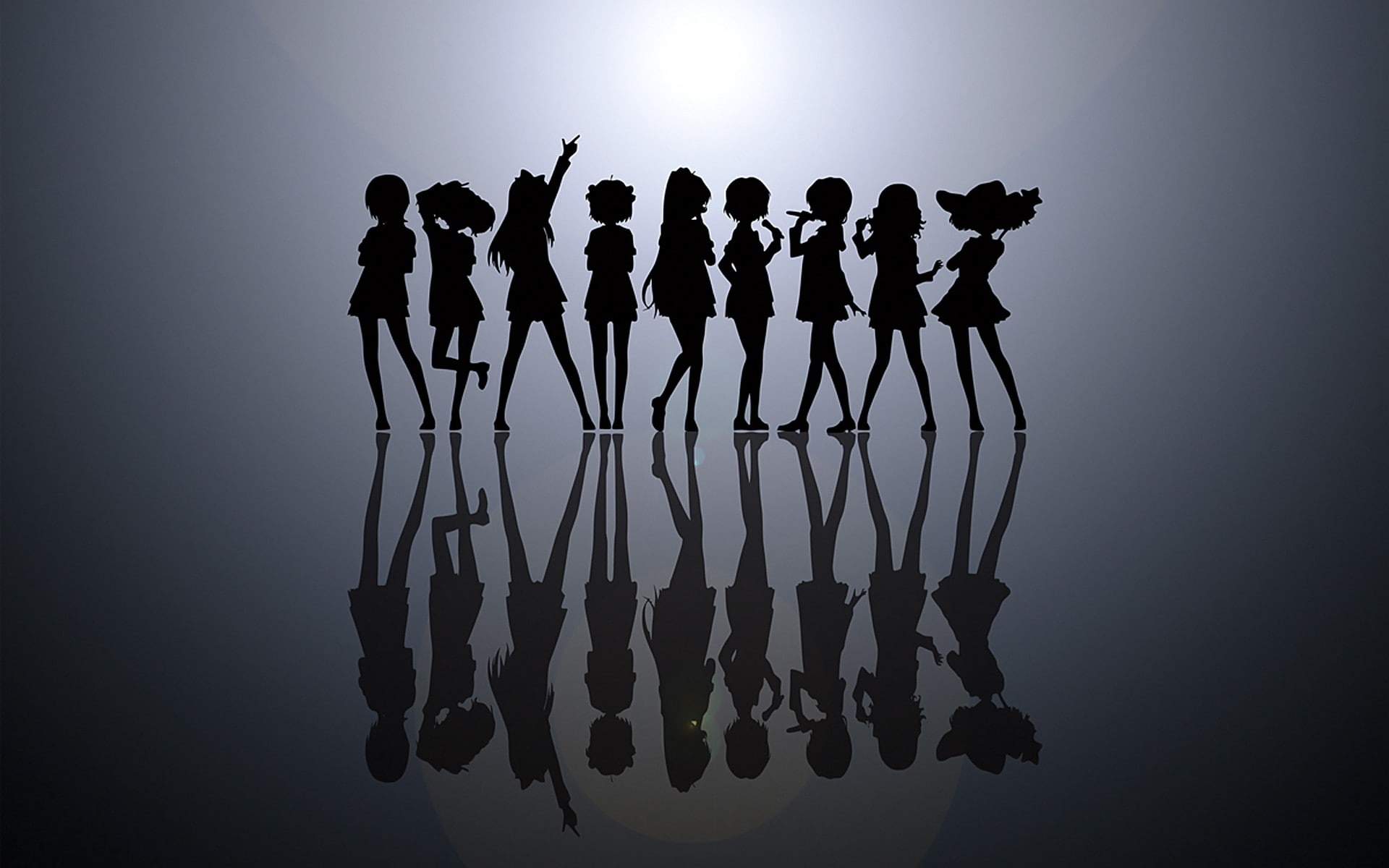 balance, Toshinou Kyouko, group of people, Akaza Akari, men, large group of people, indoors, black color, 1080P, large group of objects, togetherness, HD Wallpaper