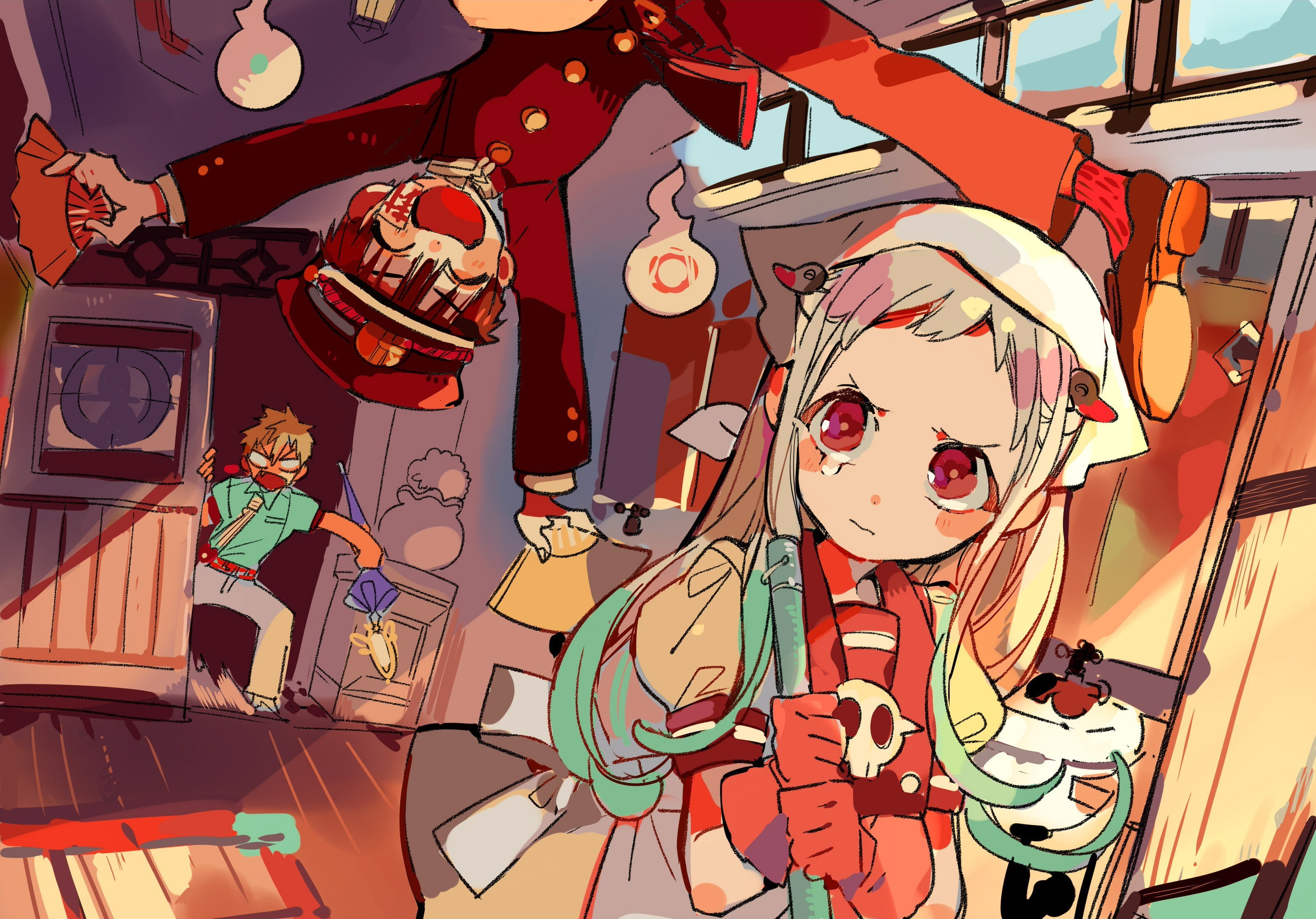 Anime, Kou Minamoto, Hanako-kun, Jibaku Shounen Hanako-kun, 2K, Nene Yashiro, HD Wallpaper