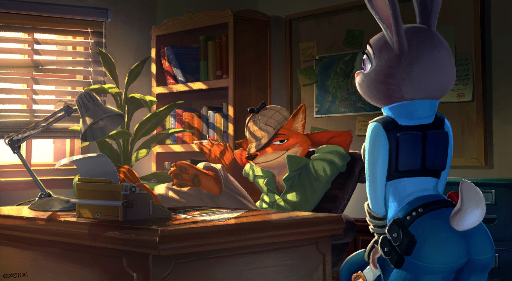 computer, childhood, Nick Wilde, Judy Hopps, real people, cartoon, lifestyles, Anthro, illustration, child, people, indoors, sitting, boys, window, Zootopia, HD Wallpaper