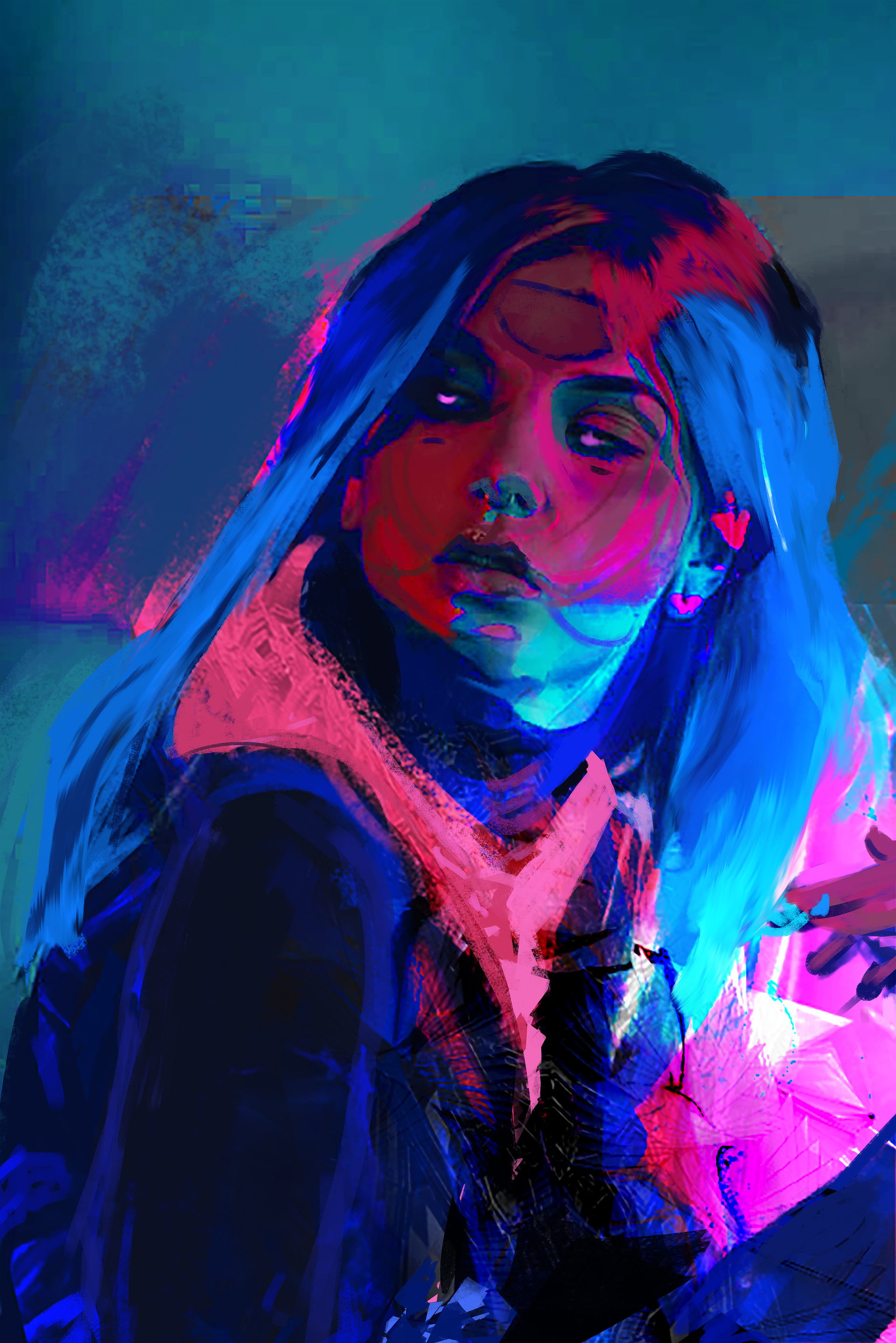 women, digital art, character design, 2K, colorful, David Tilton, Phone HD Wallpaper